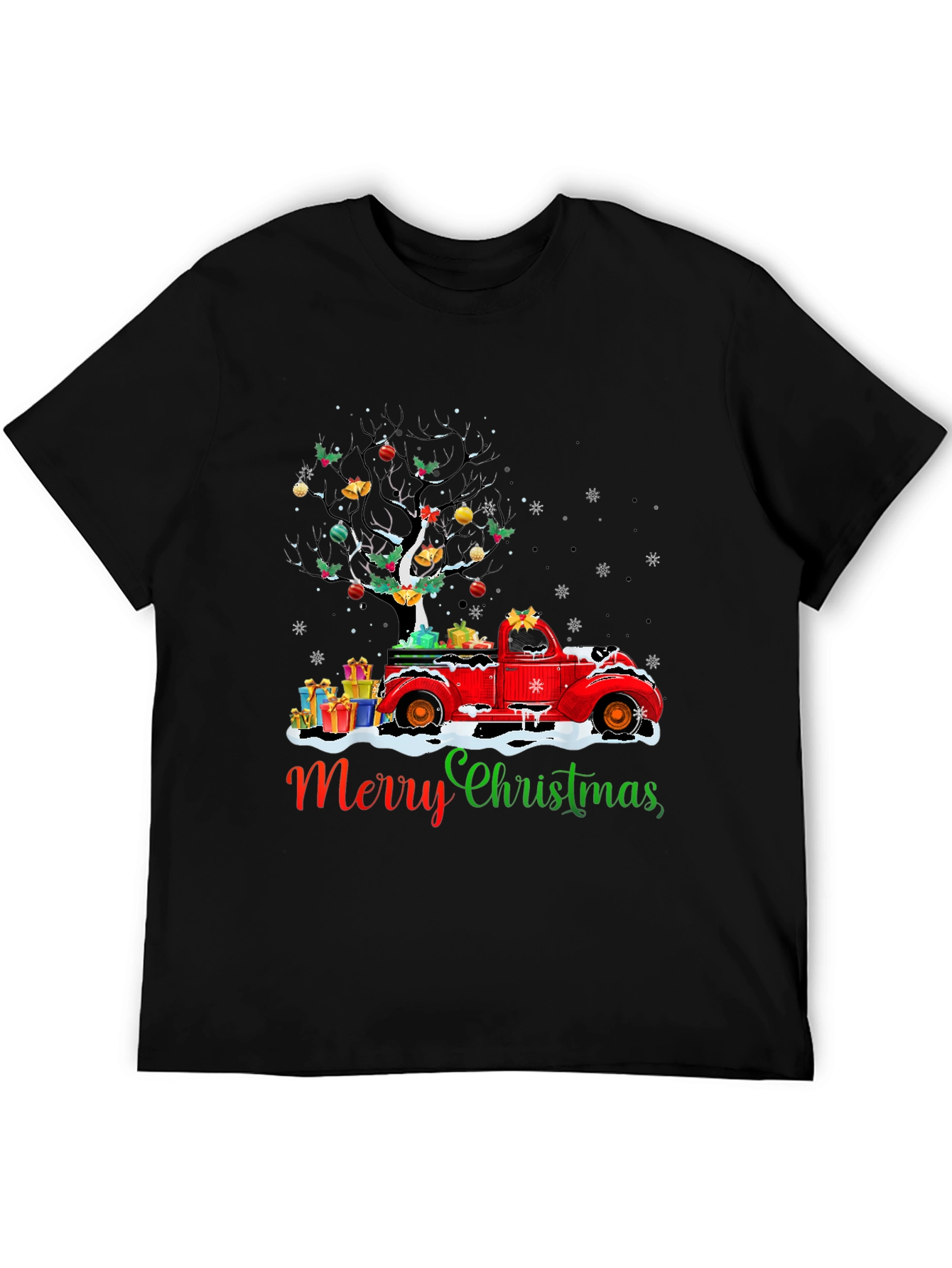 Merry Christmas Truck T-Shirt Holiday Tee
