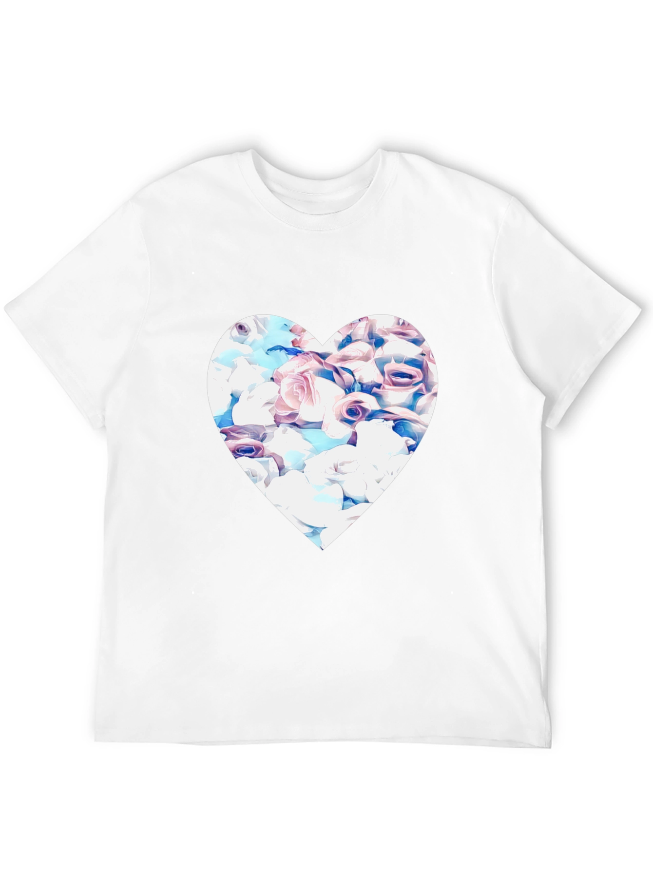Floral Heart Graphic Black Tee