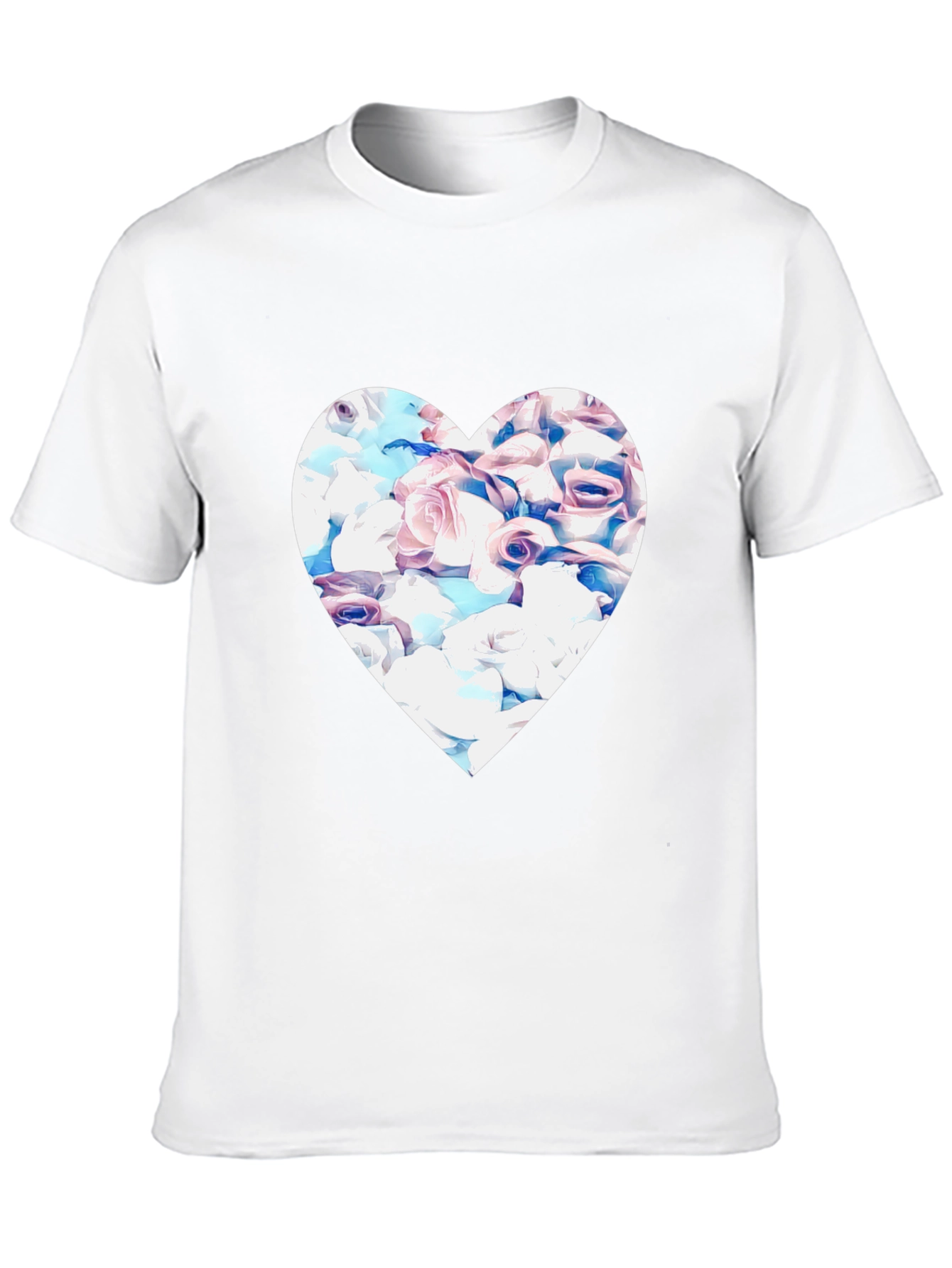 Floral Heart Graphic Black Tee