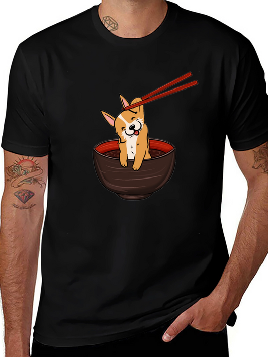 Corgi Ramen Bowl T-Shirt - Cute Dog Tee