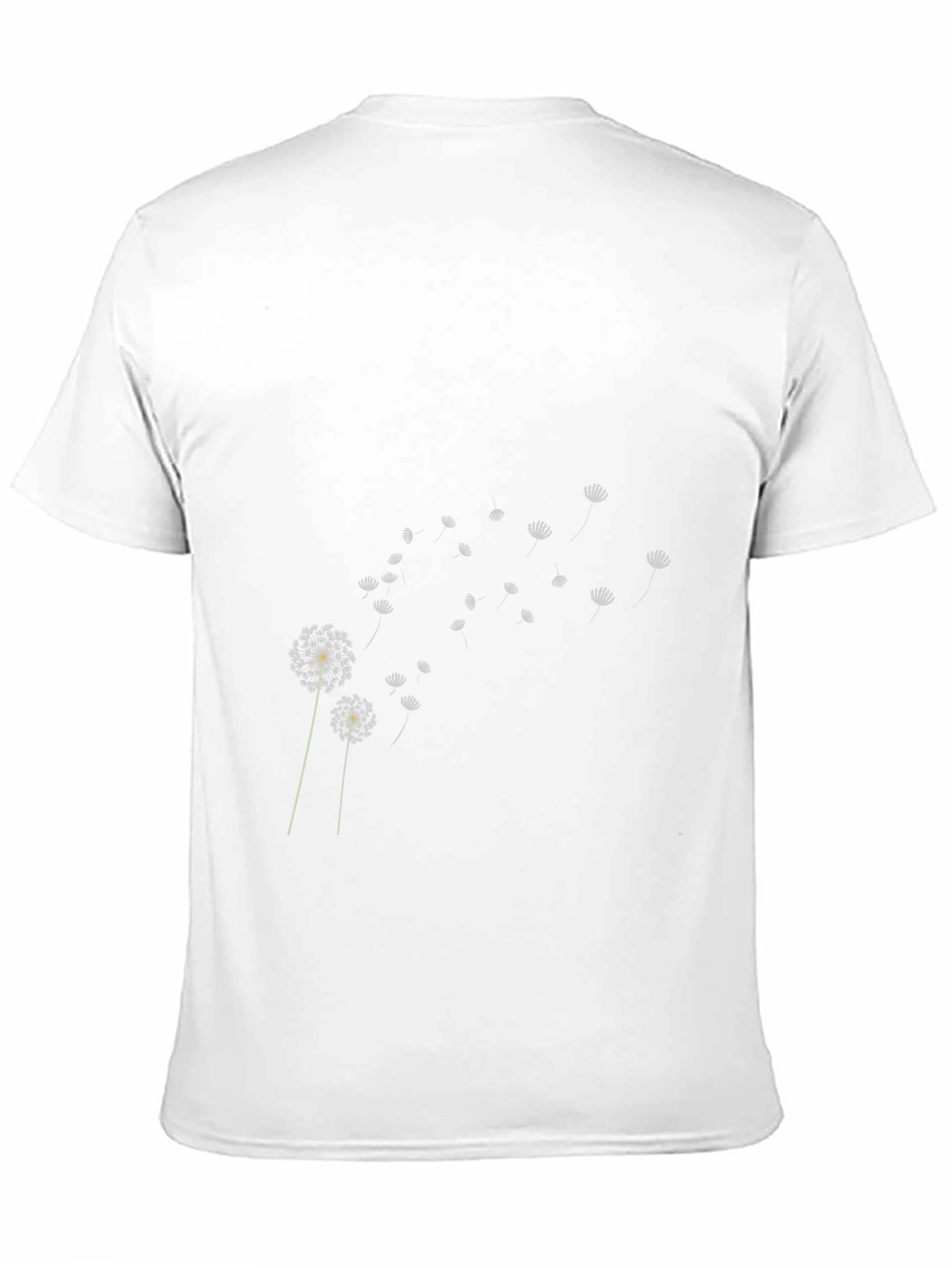 Dandelion Print Black T-Shirt Casual Cotton Tee