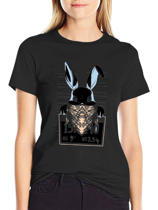 Gangster Rabbit Mugshot T-Shirt - Black