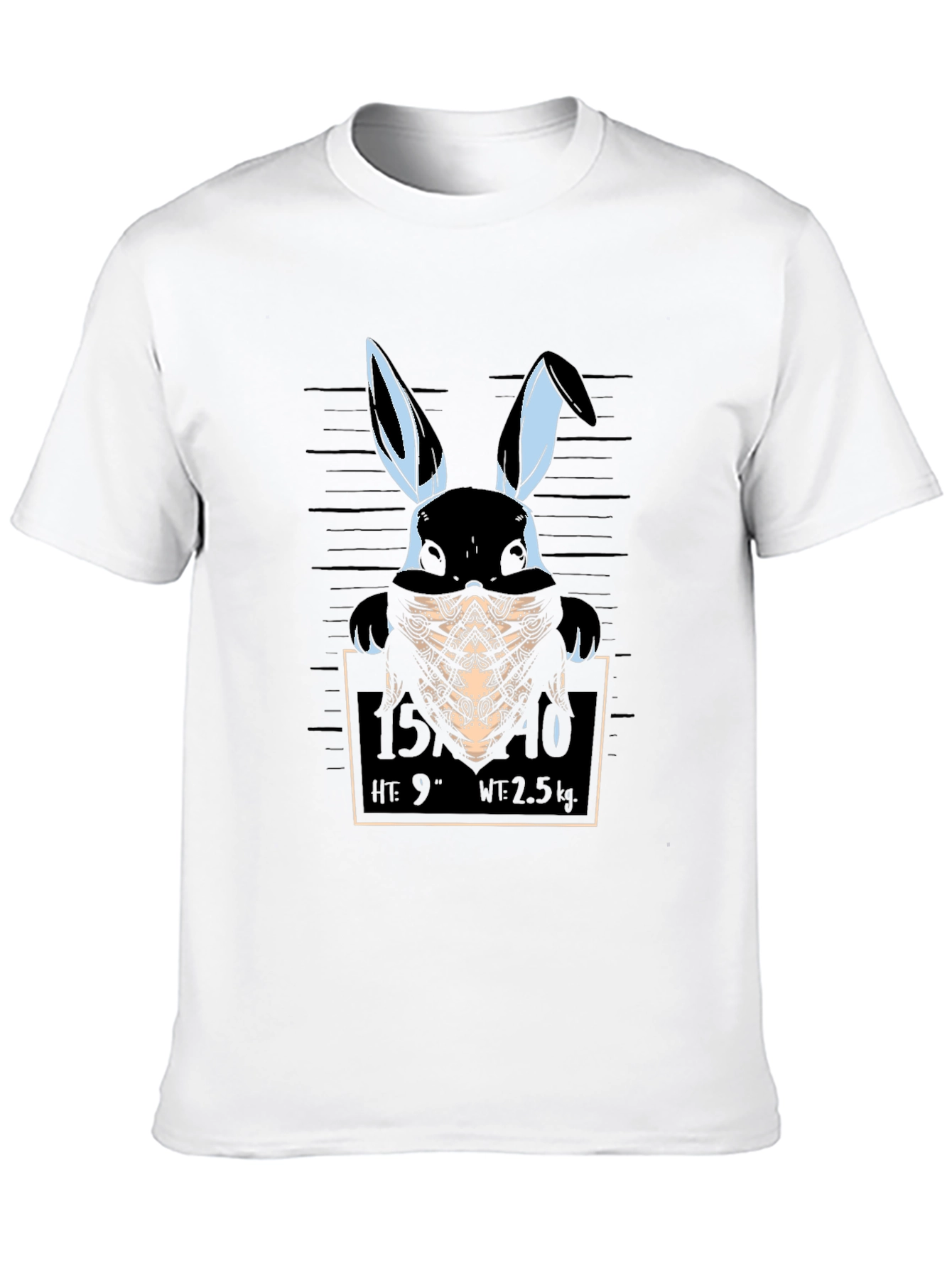 Gangster Rabbit Mugshot T-Shirt - Black
