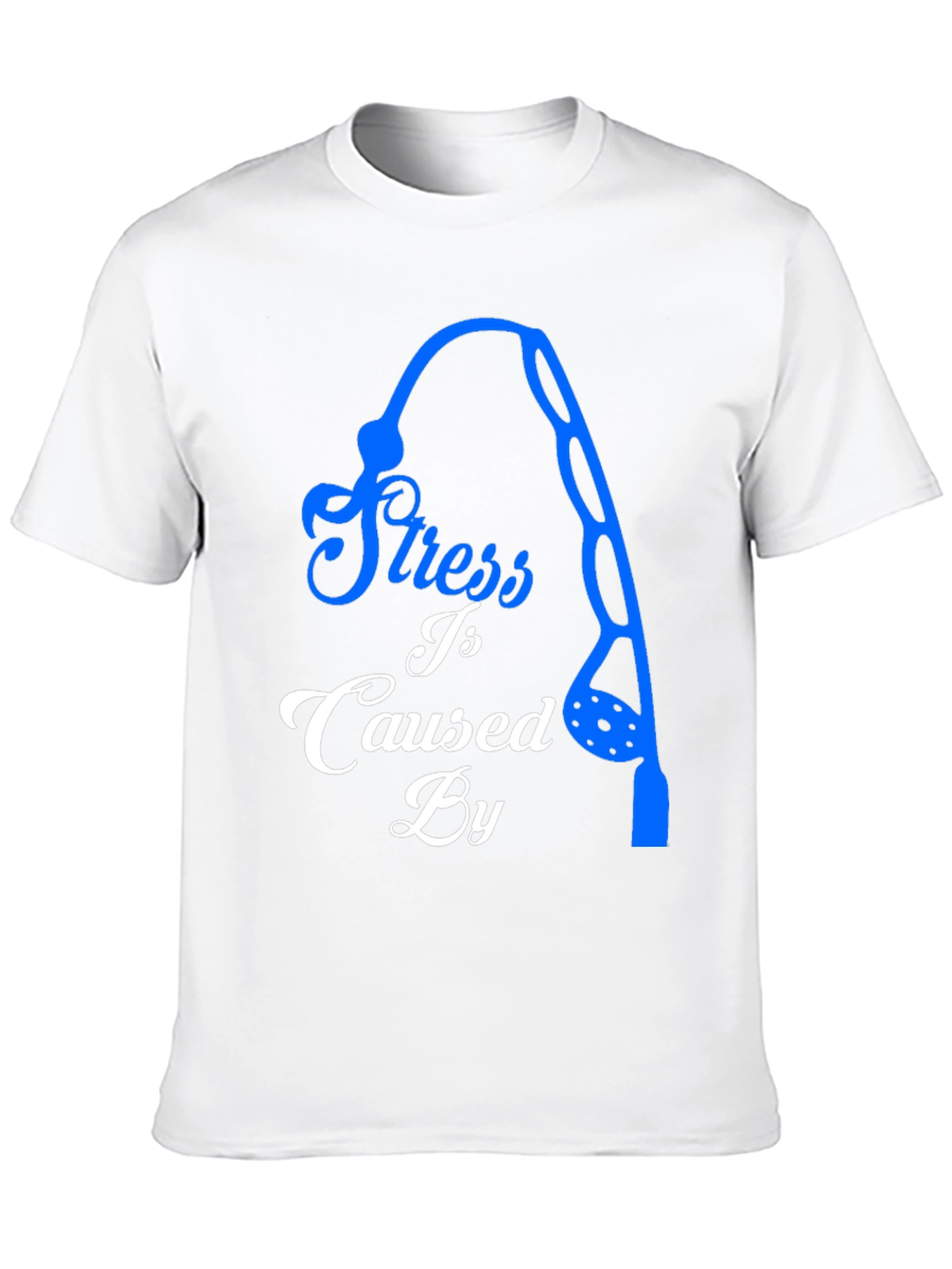 Stress Caused By Not Fishing Black T-Shirt
