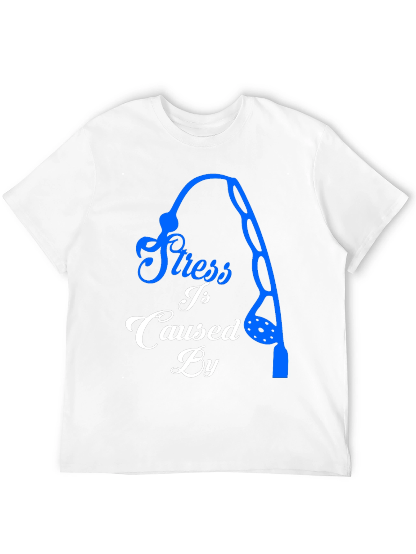 Stress Caused By Not Fishing Black T-Shirt