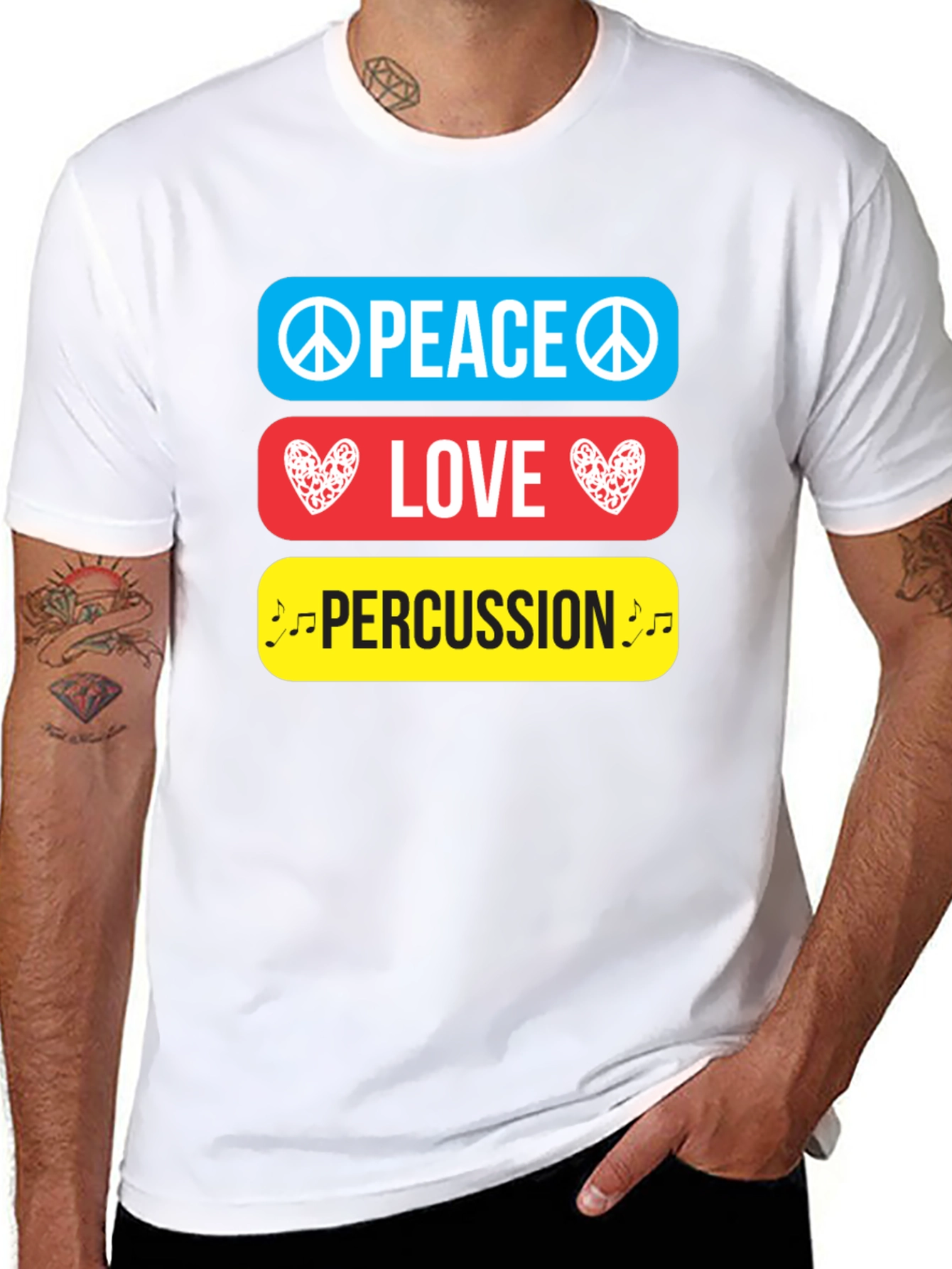 Peace Love Percussion Graphic T-Shirt