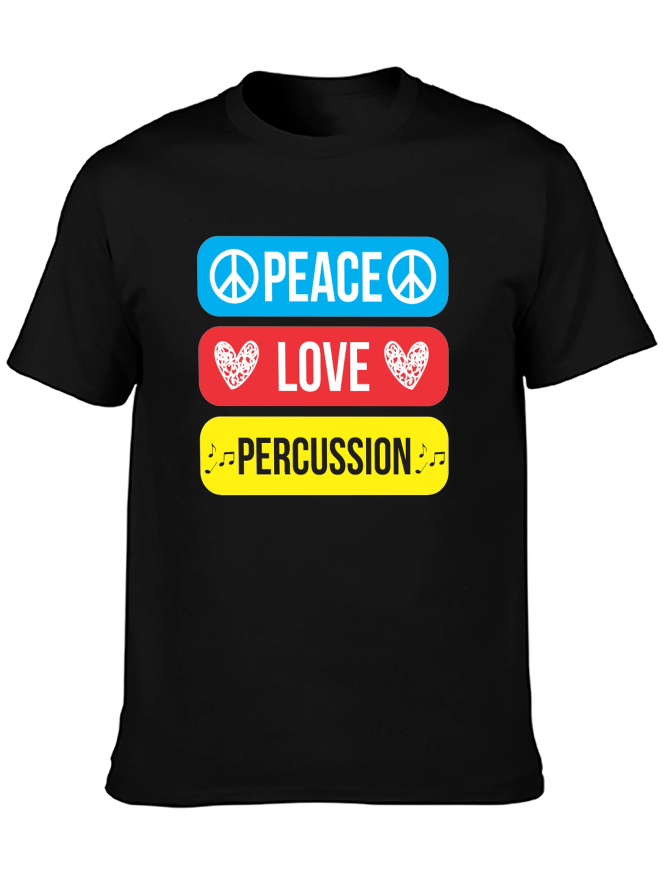 Peace Love Percussion Graphic T-Shirt