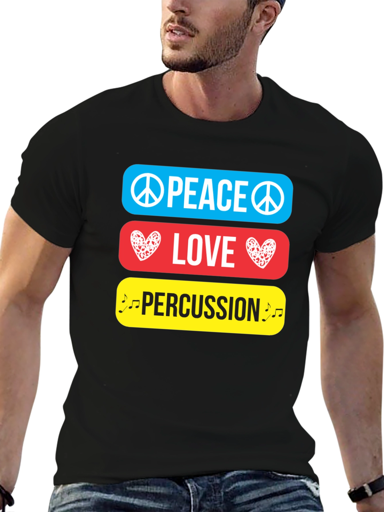 Peace Love Percussion Graphic T-Shirt