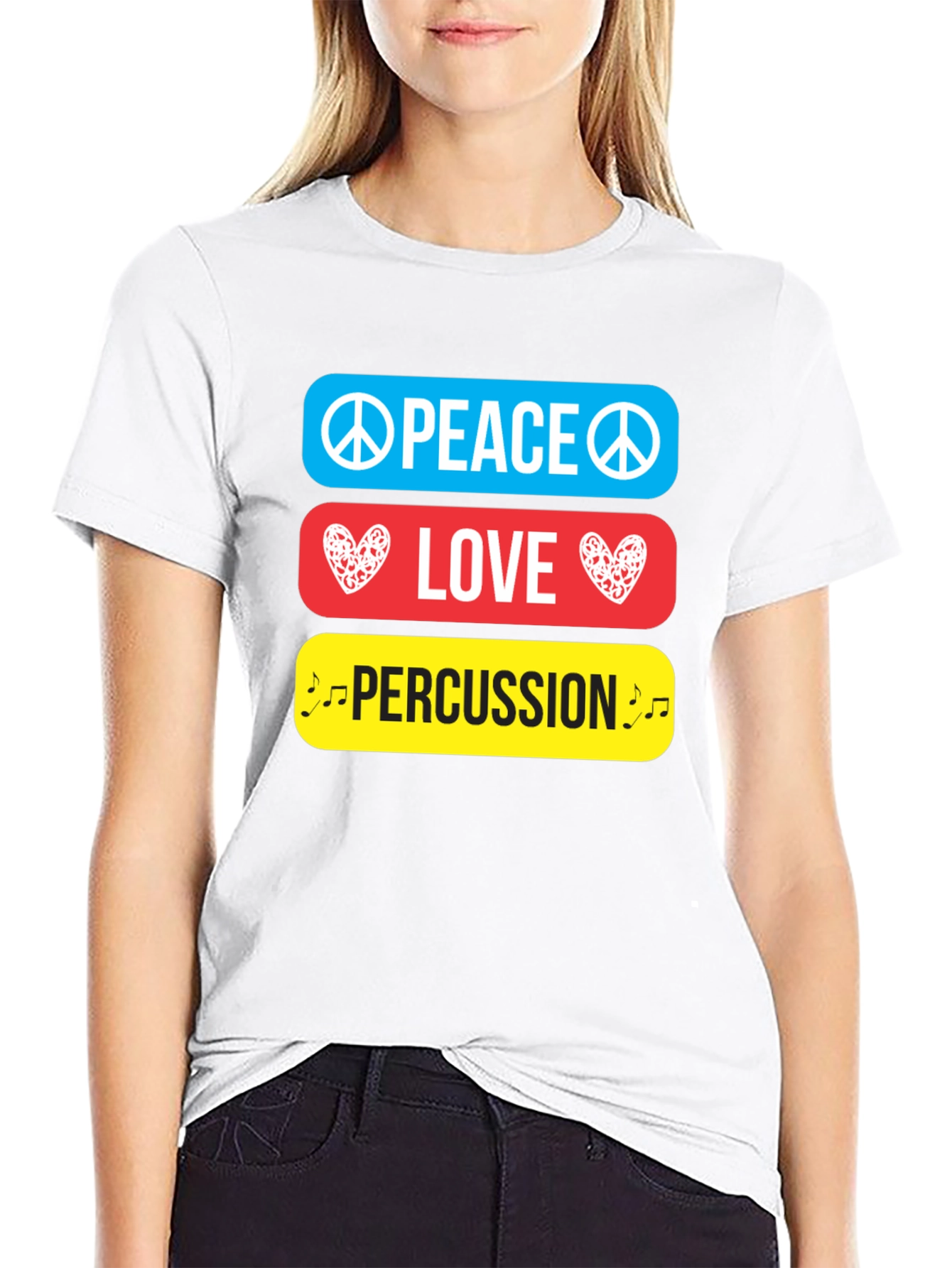 Peace Love Percussion Graphic T-Shirt