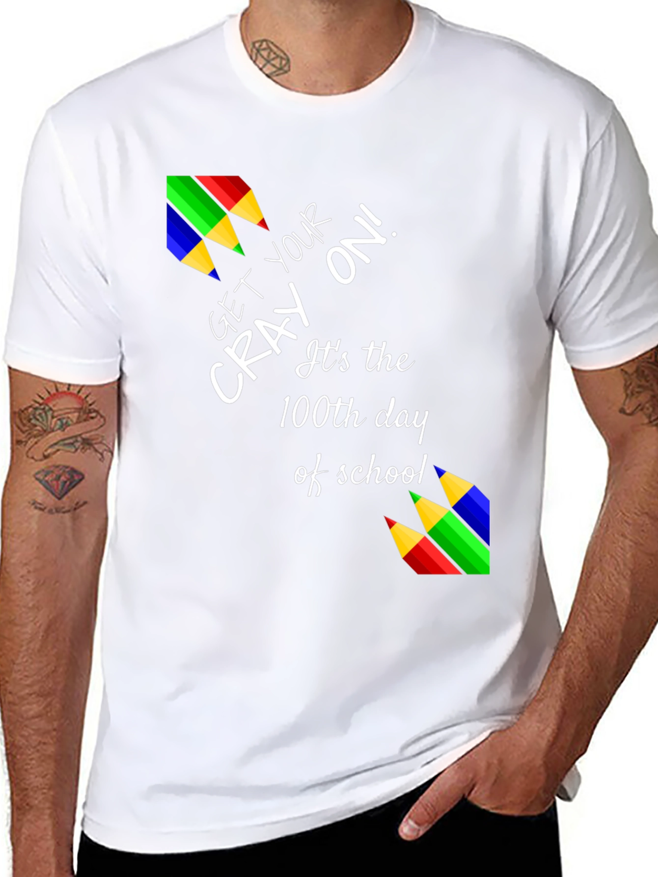 100th Day of School Crayon T-Shirt