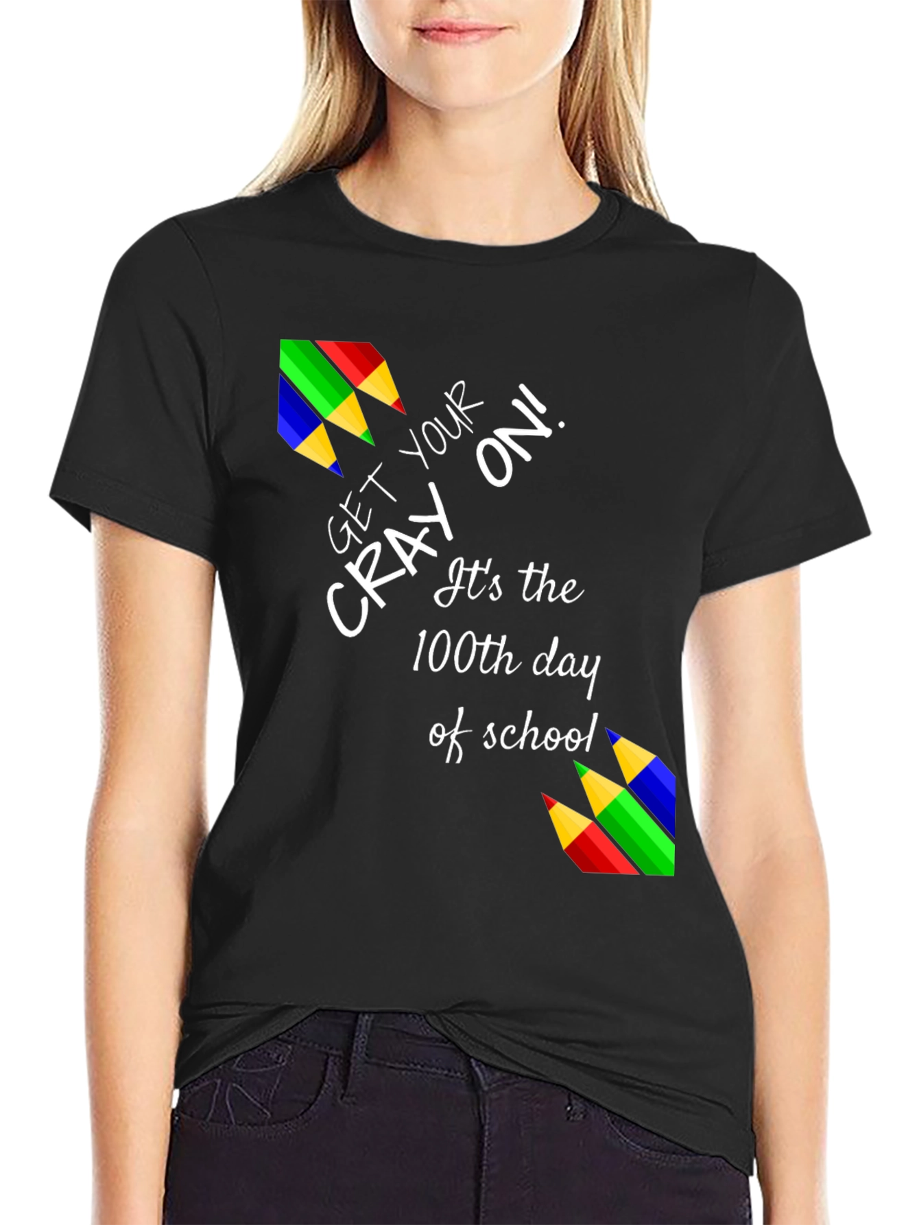 100th Day of School Crayon T-Shirt