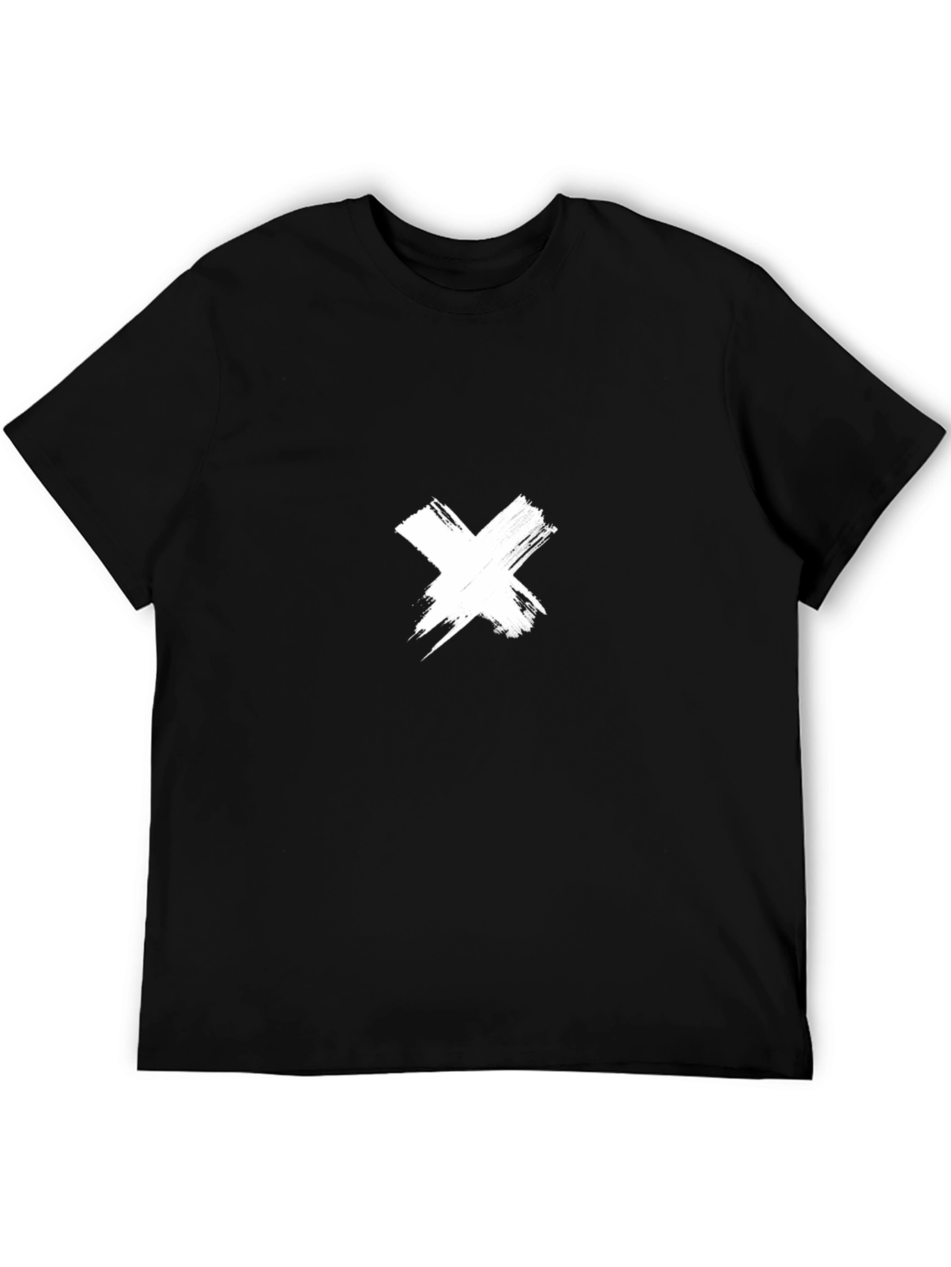 Black Tee with White X Graphic