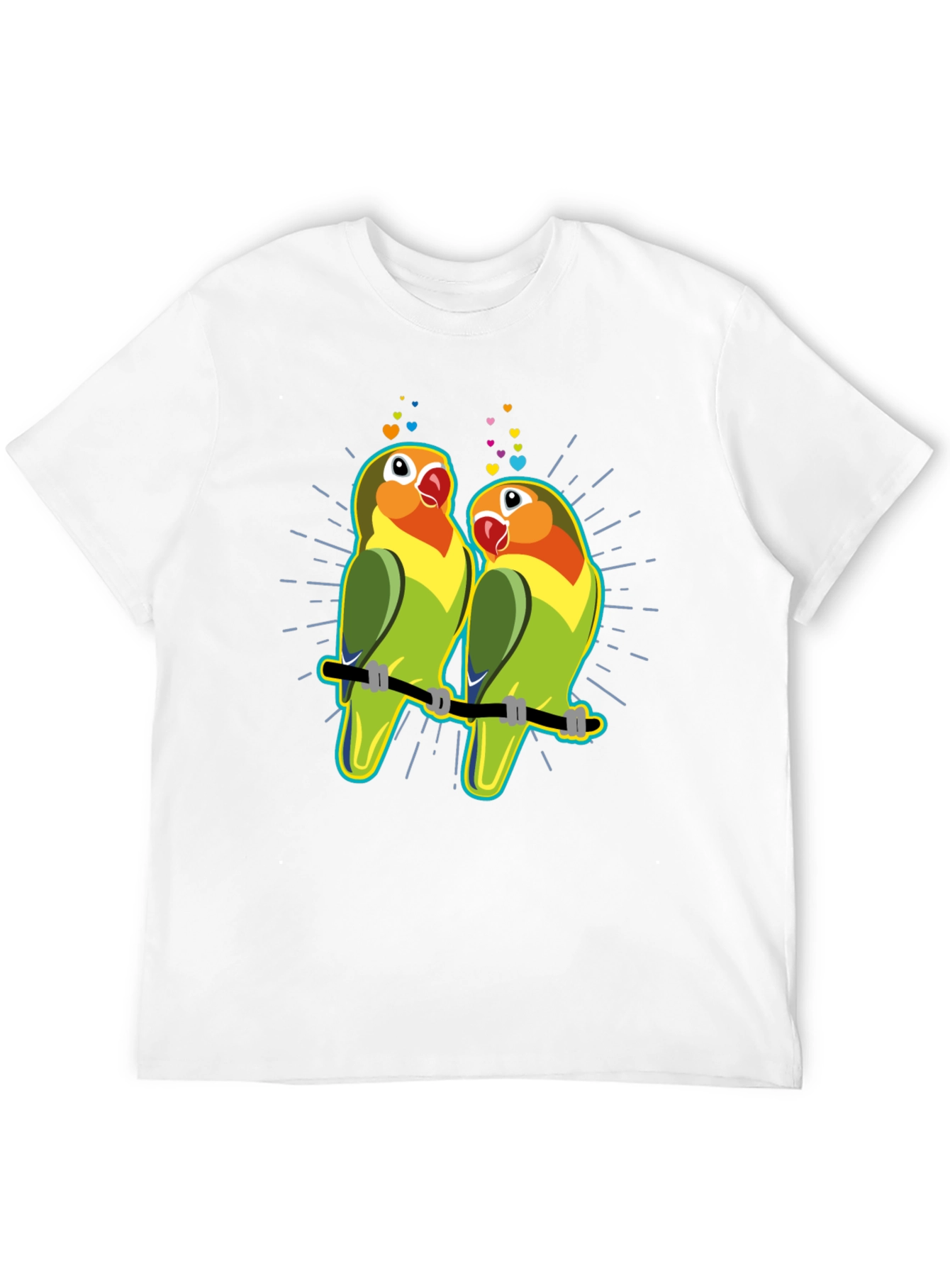 Lovebird T-Shirt: Romantic Parrot Couple