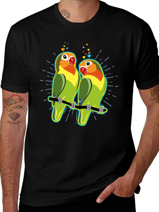 Lovebird T-Shirt: Romantic Parrot Couple