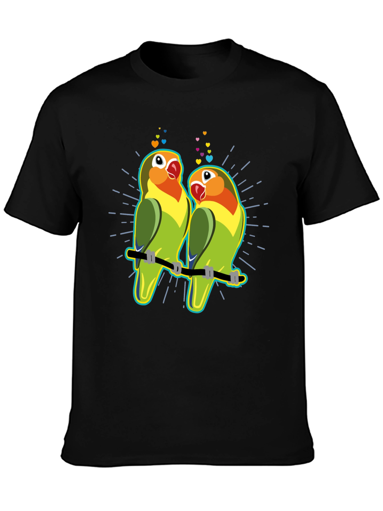 Lovebird T-Shirt: Romantic Parrot Couple