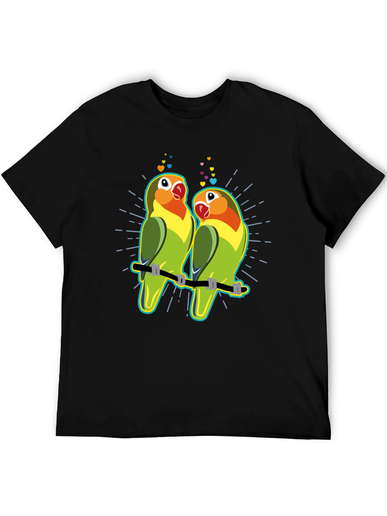 Lovebird T-Shirt: Romantic Parrot Couple