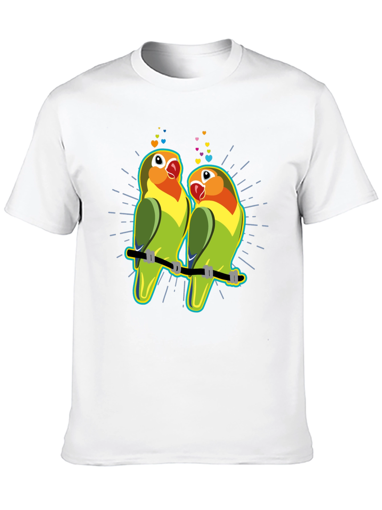 Lovebird T-Shirt: Romantic Parrot Couple