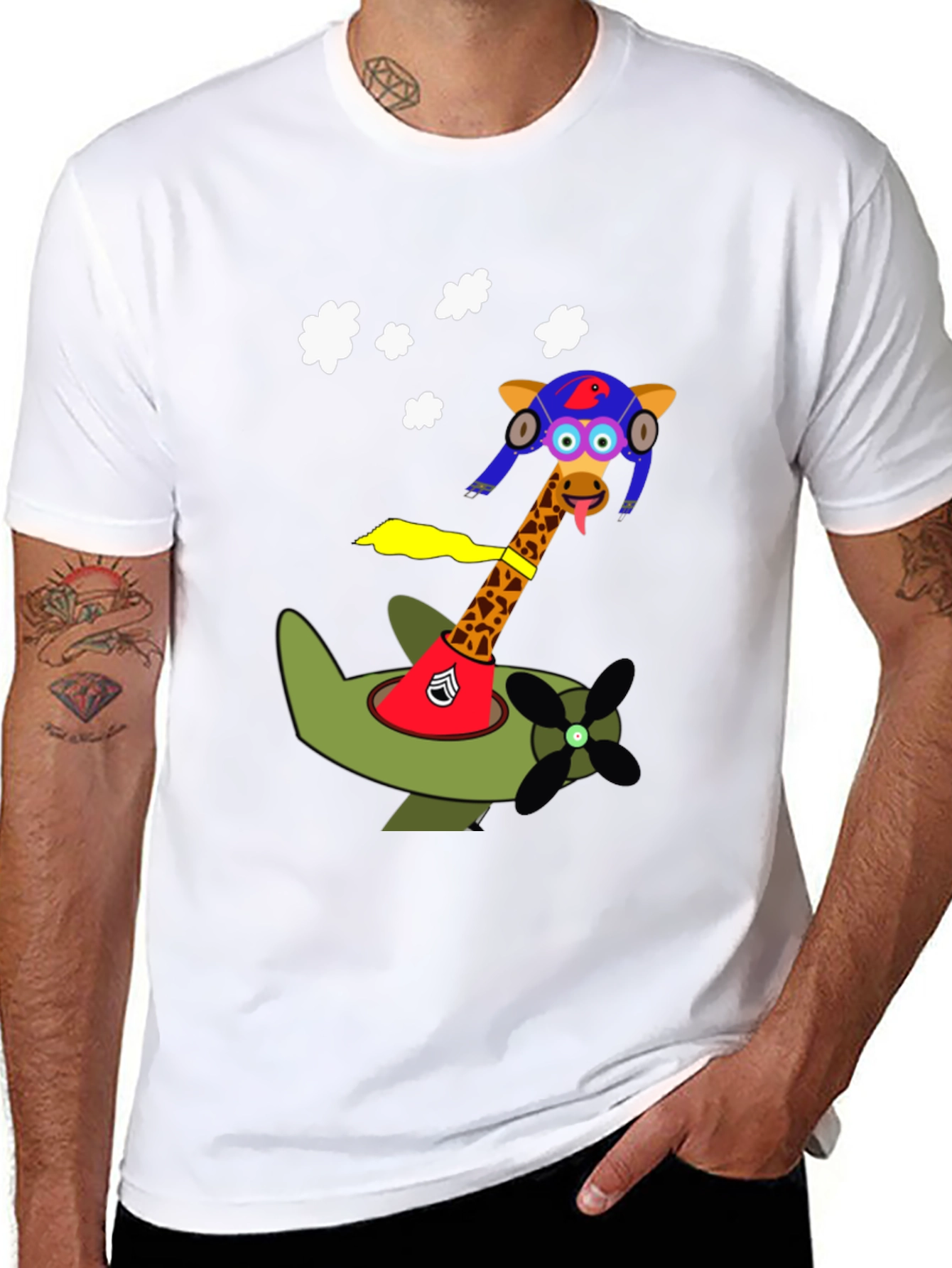Giraffe Pilot T-Shirt - Fly High in Style!