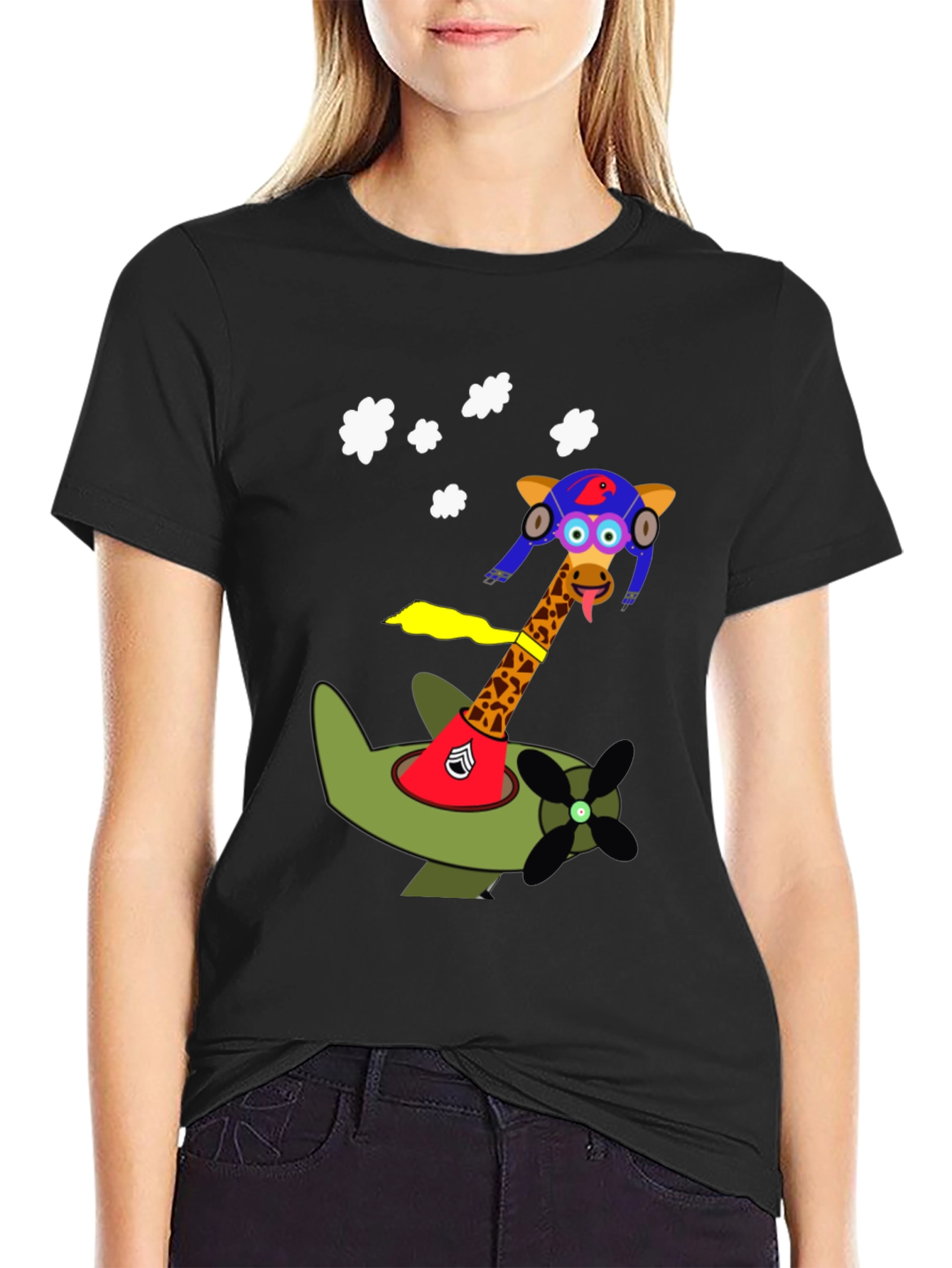 Giraffe Pilot T-Shirt - Fly High in Style!