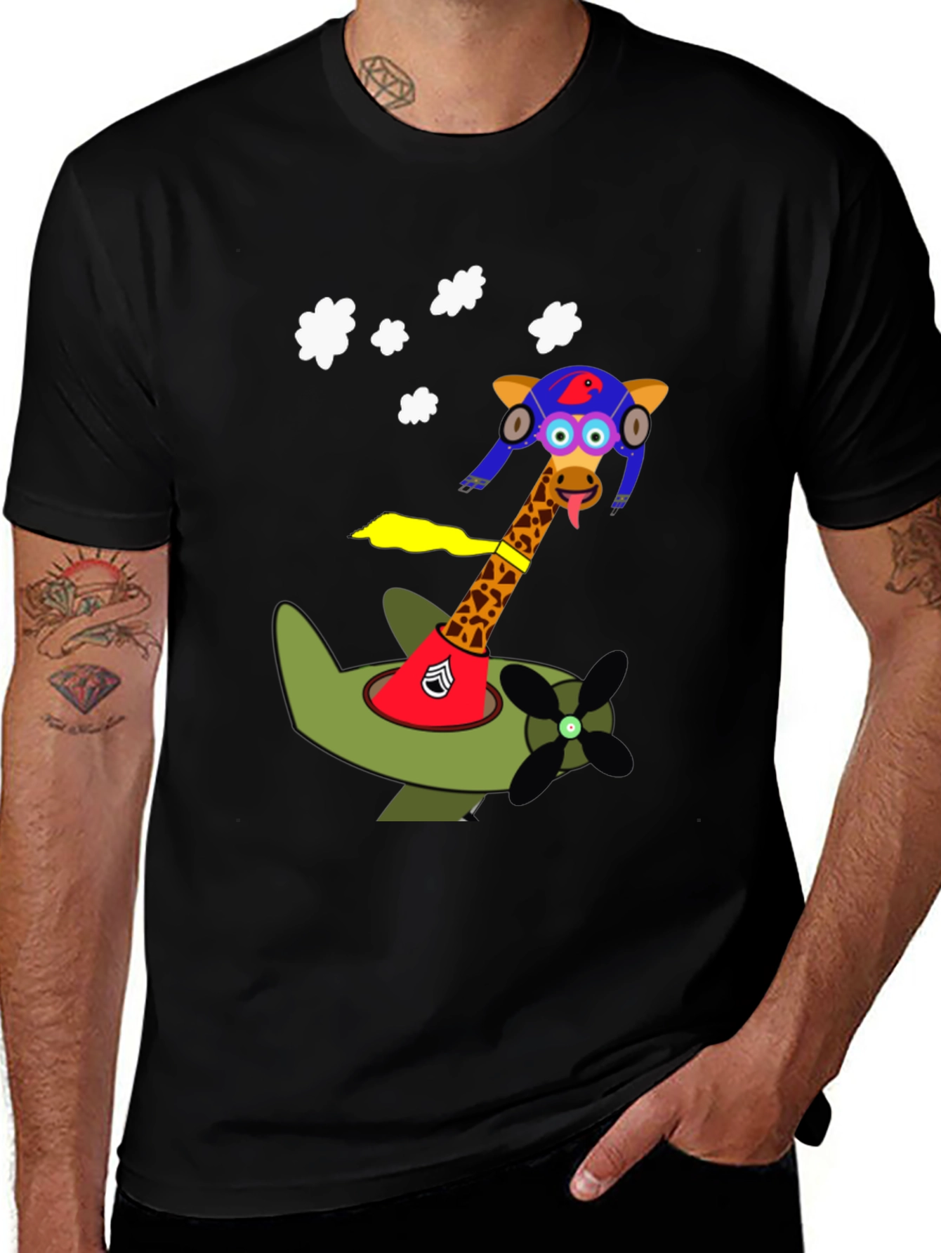 Giraffe Pilot T-Shirt - Fly High in Style!