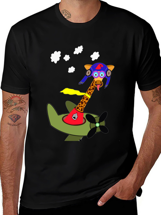 Giraffe Pilot T-Shirt - Fly High in Style!