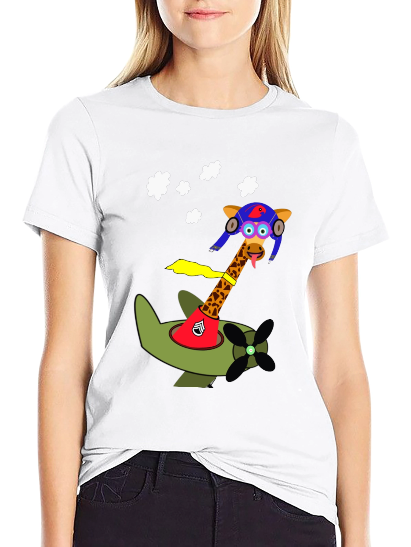 Giraffe Pilot T-Shirt - Fly High in Style!