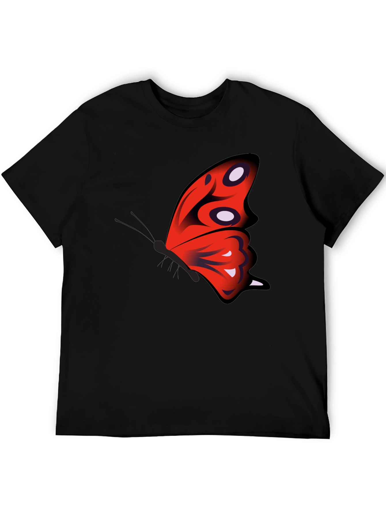 Butterfly Wing Graphic Black T-Shirt