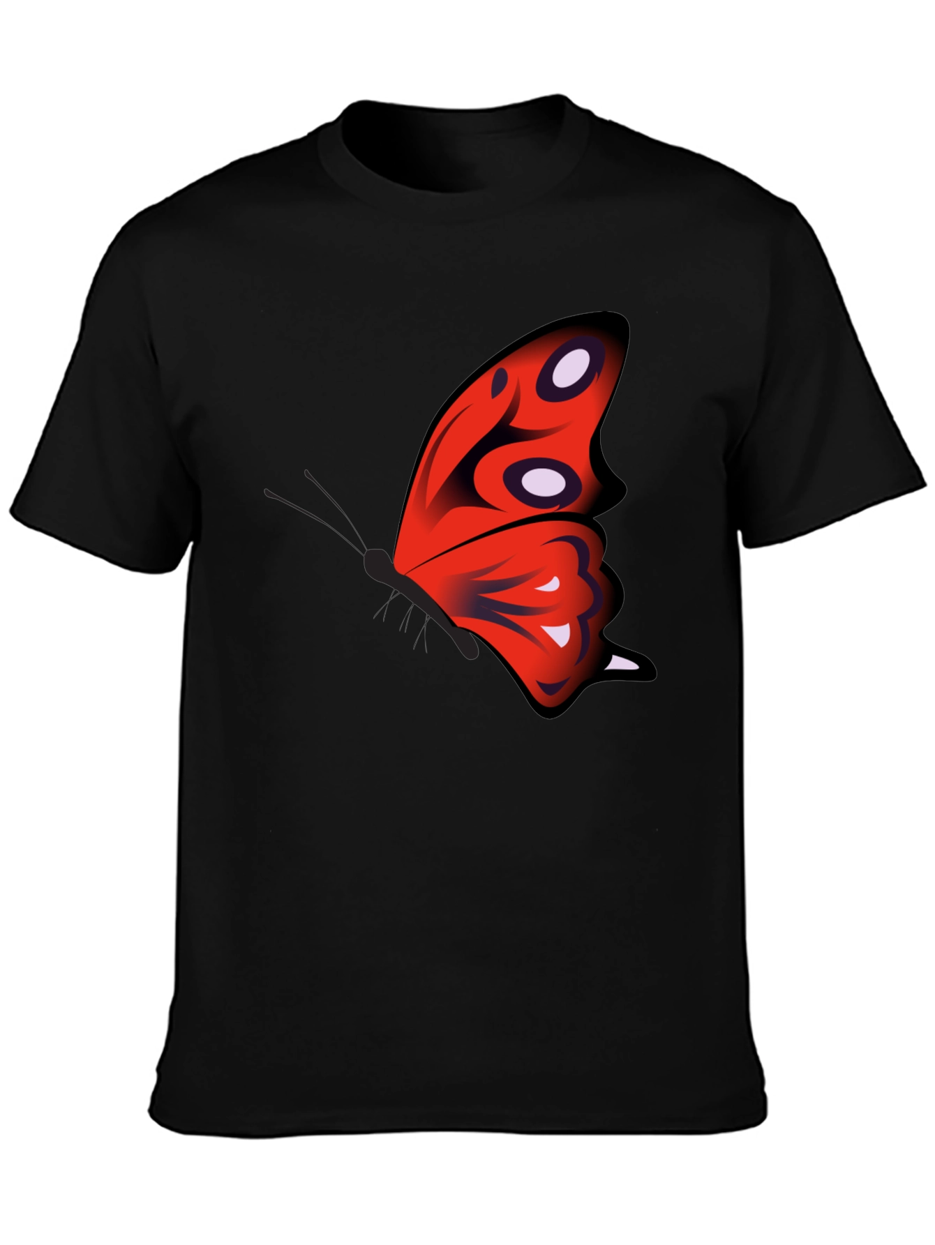 Butterfly Wing Graphic Black T-Shirt