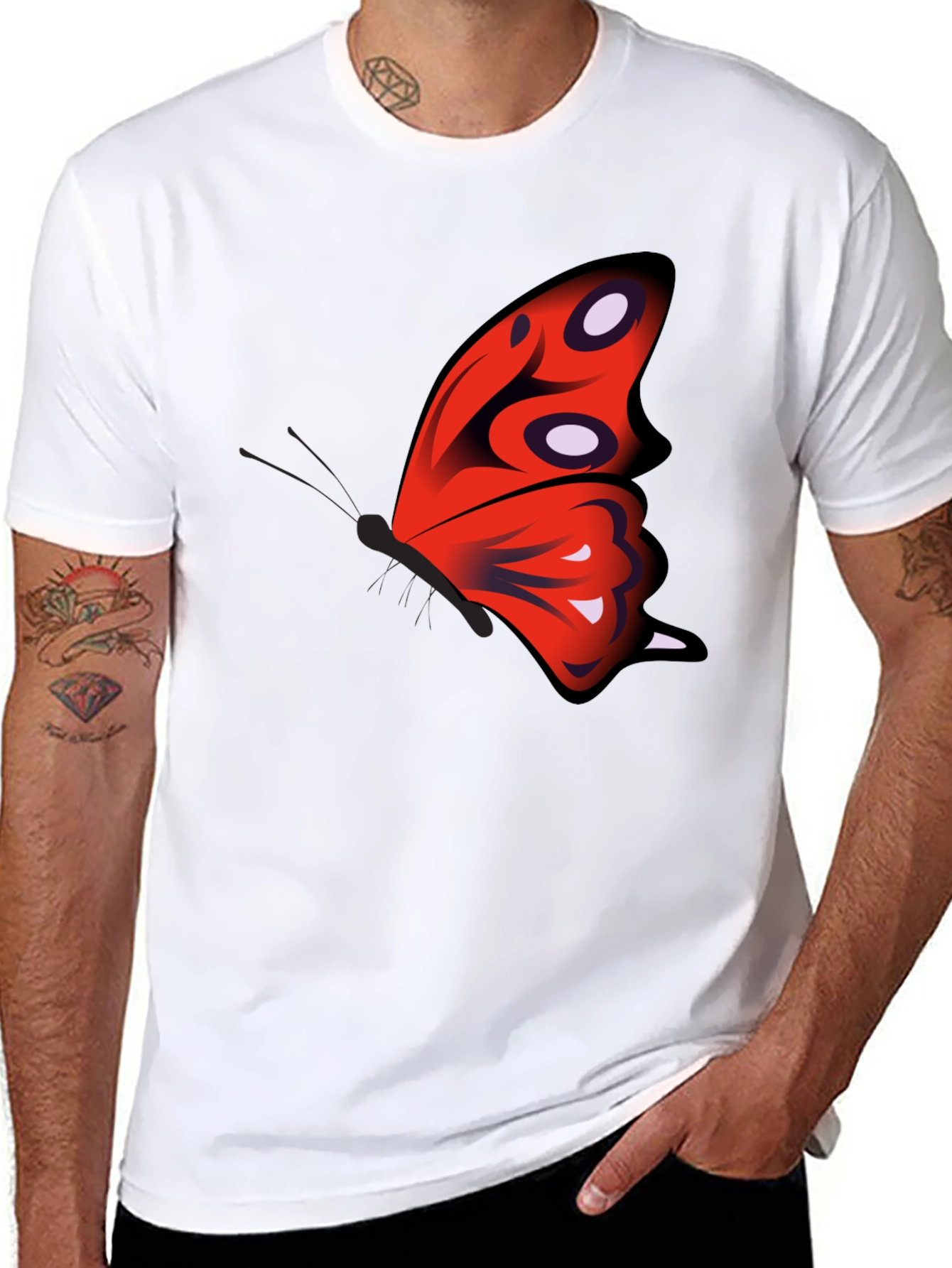 Butterfly Wing Graphic Black T-Shirt