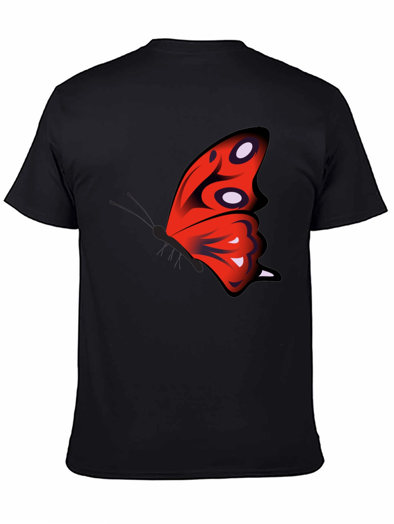 Butterfly Wing Graphic Black T-Shirt