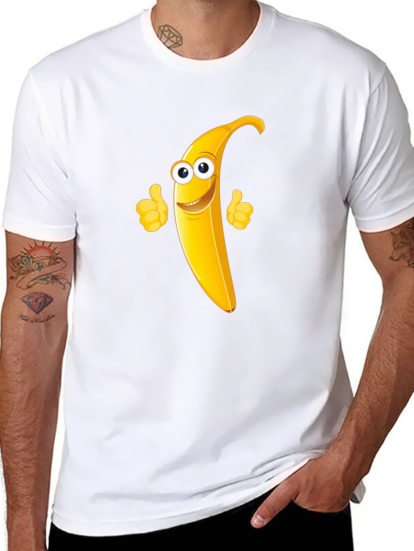 Banana Character Black T-Shirt