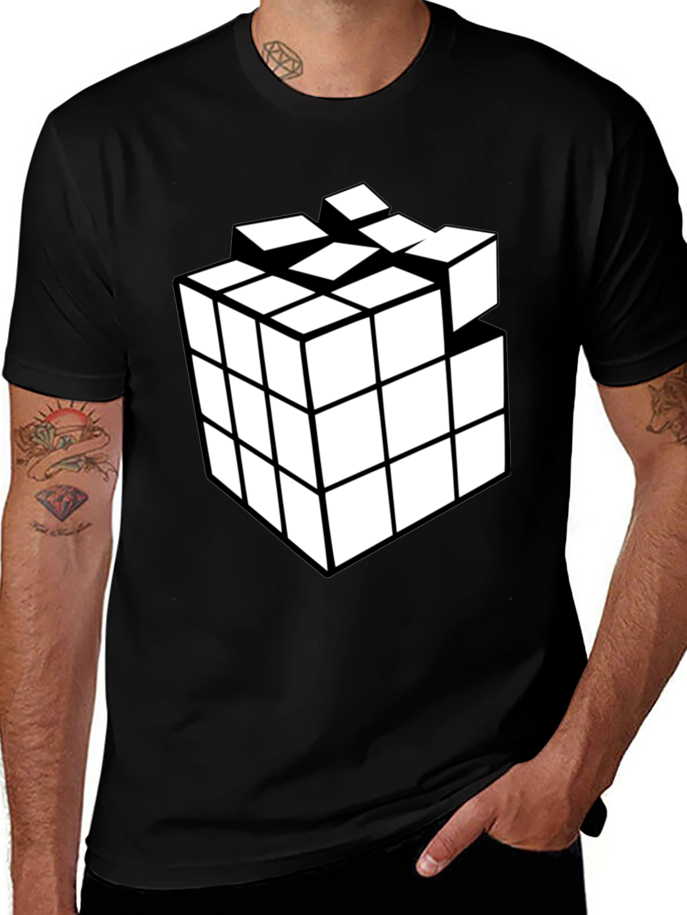 Cube Puzzle Black T-Shirt