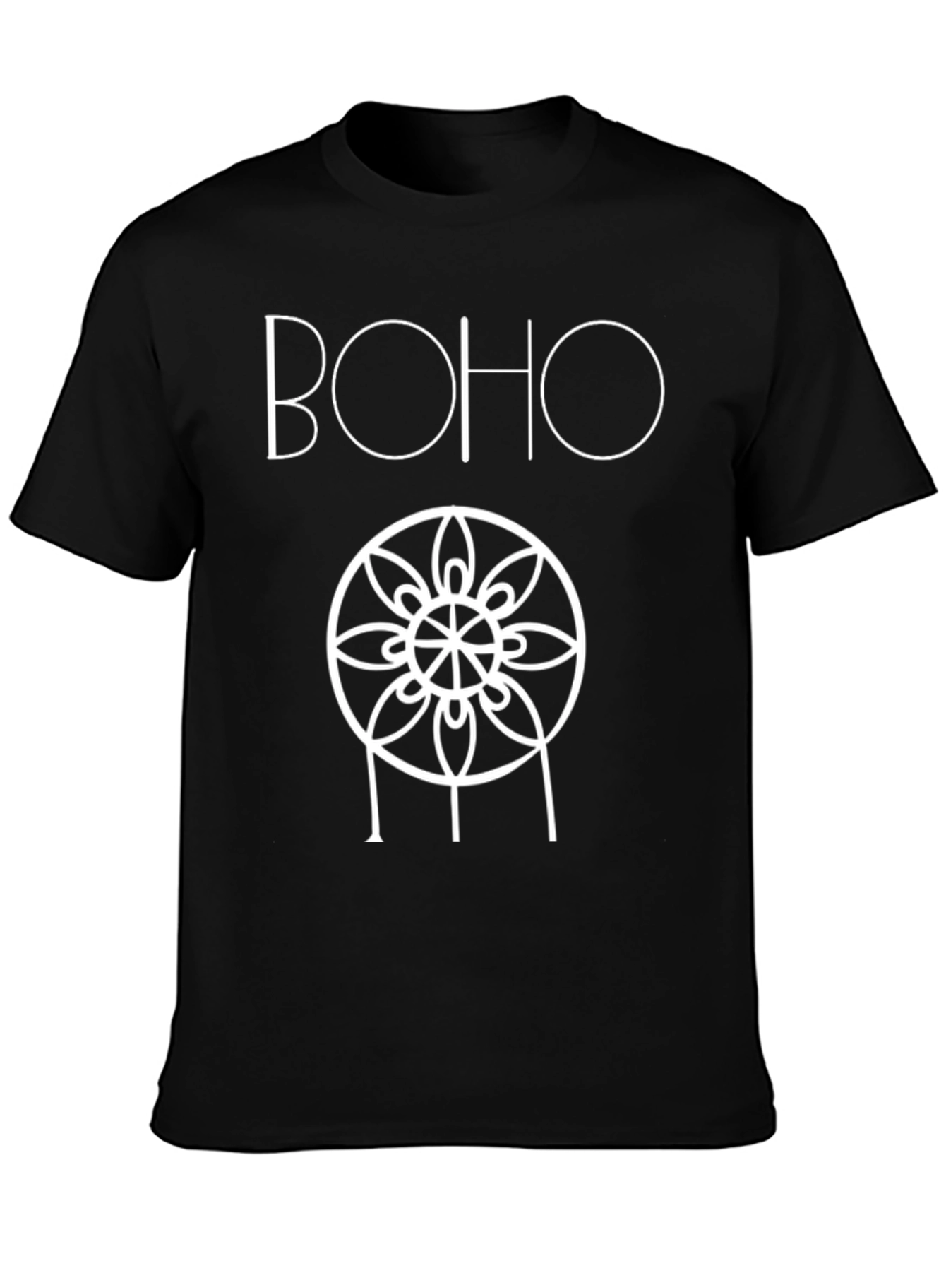 Boho Mandala Graphic Black T-Shirt