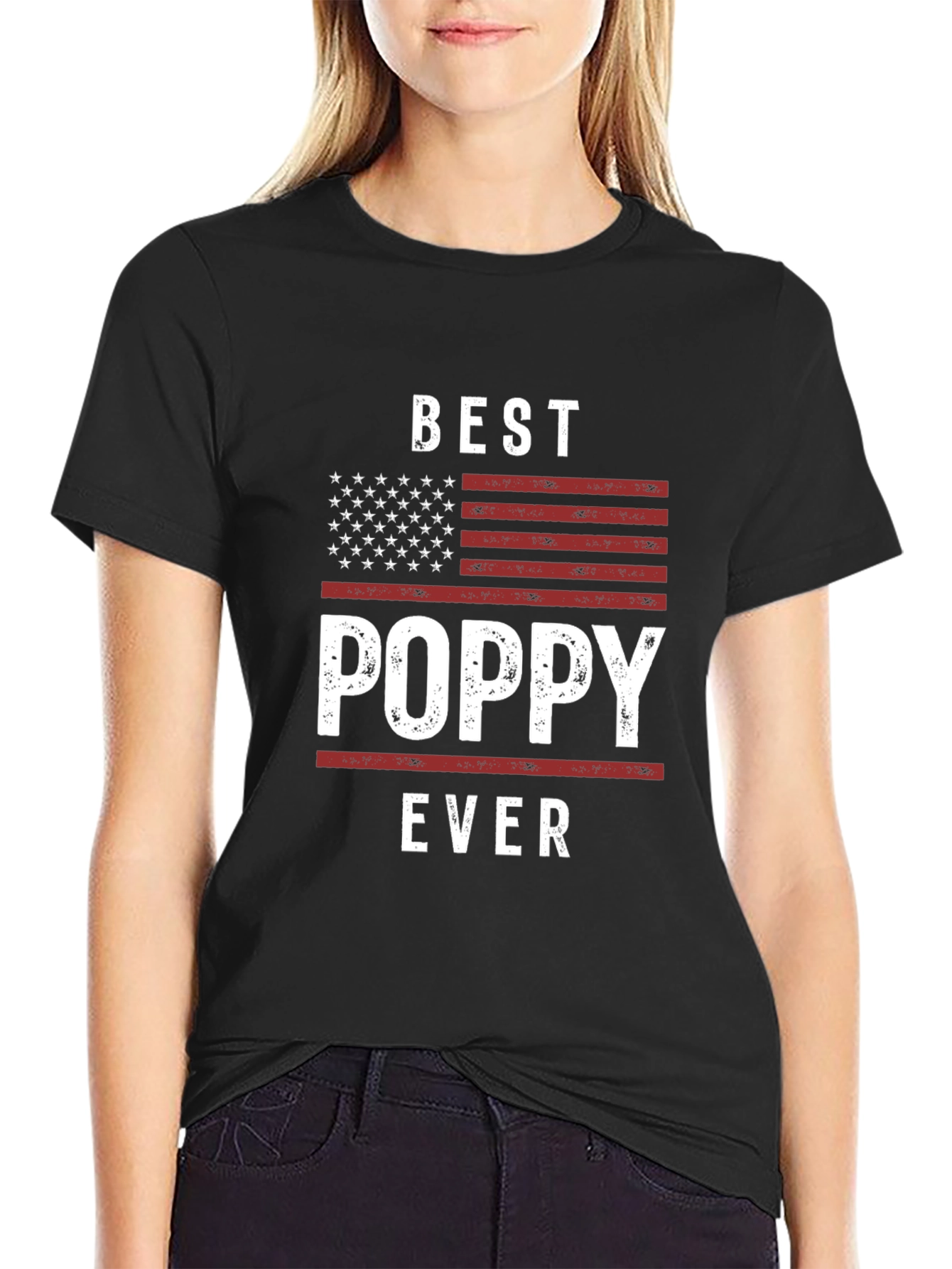 Best Poppy Ever American Flag Graphic Tee
