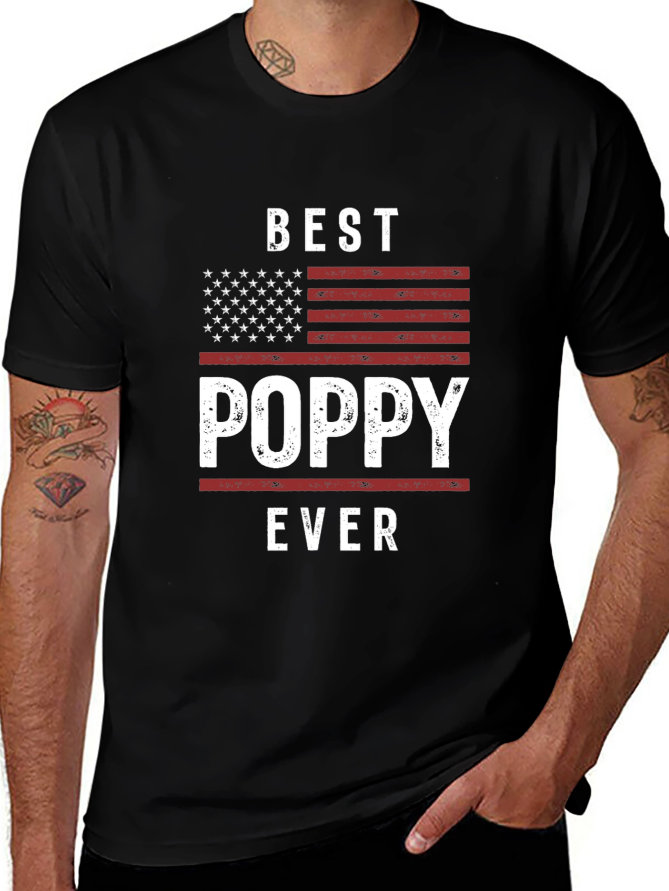 Best Poppy Ever American Flag Graphic Tee