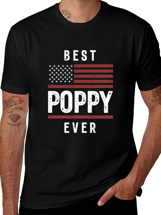 Best Poppy Ever American Flag Graphic Tee
