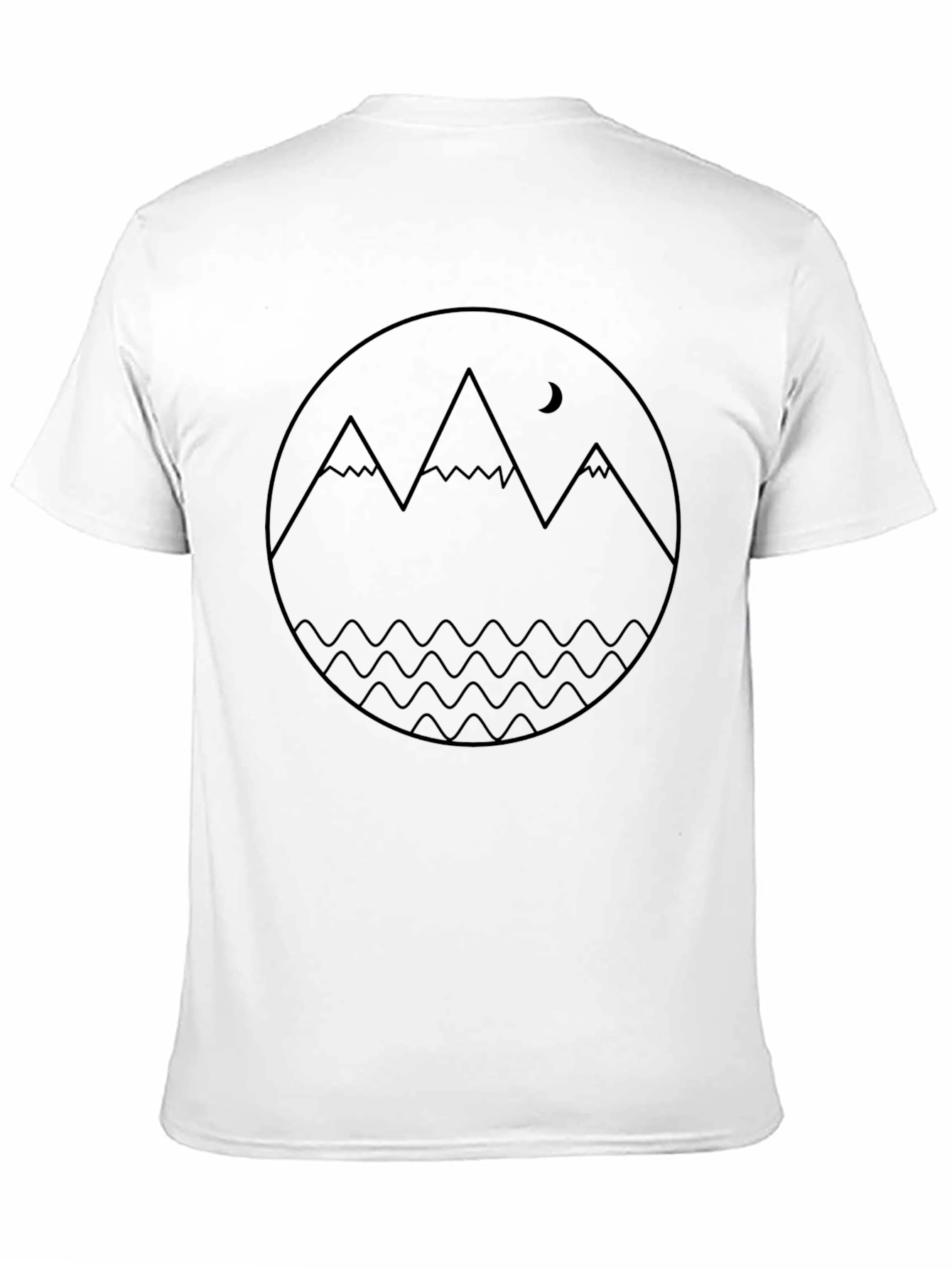 Mountain & Moon Graphic Black T-Shirt