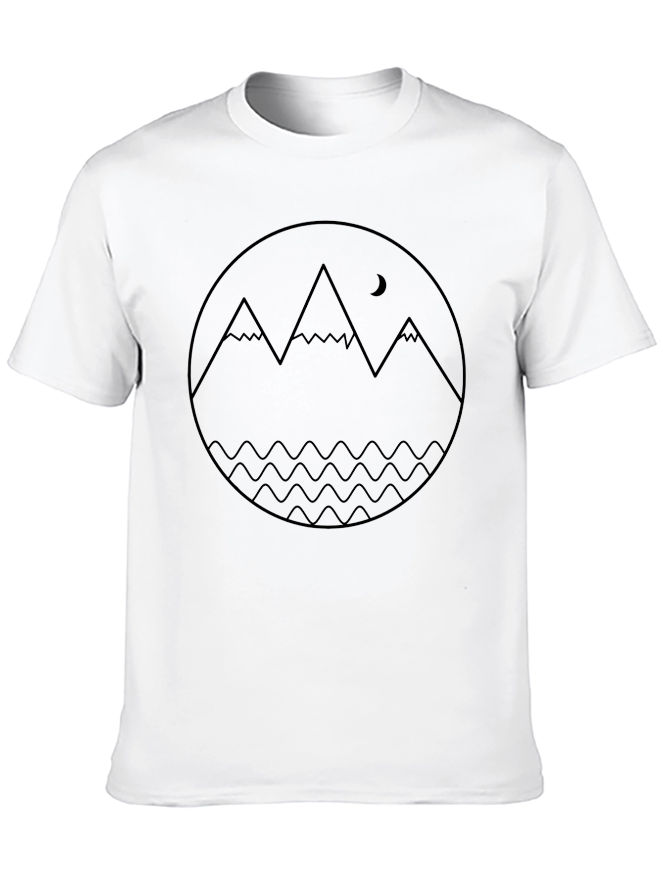 Mountain & Moon Graphic Black T-Shirt