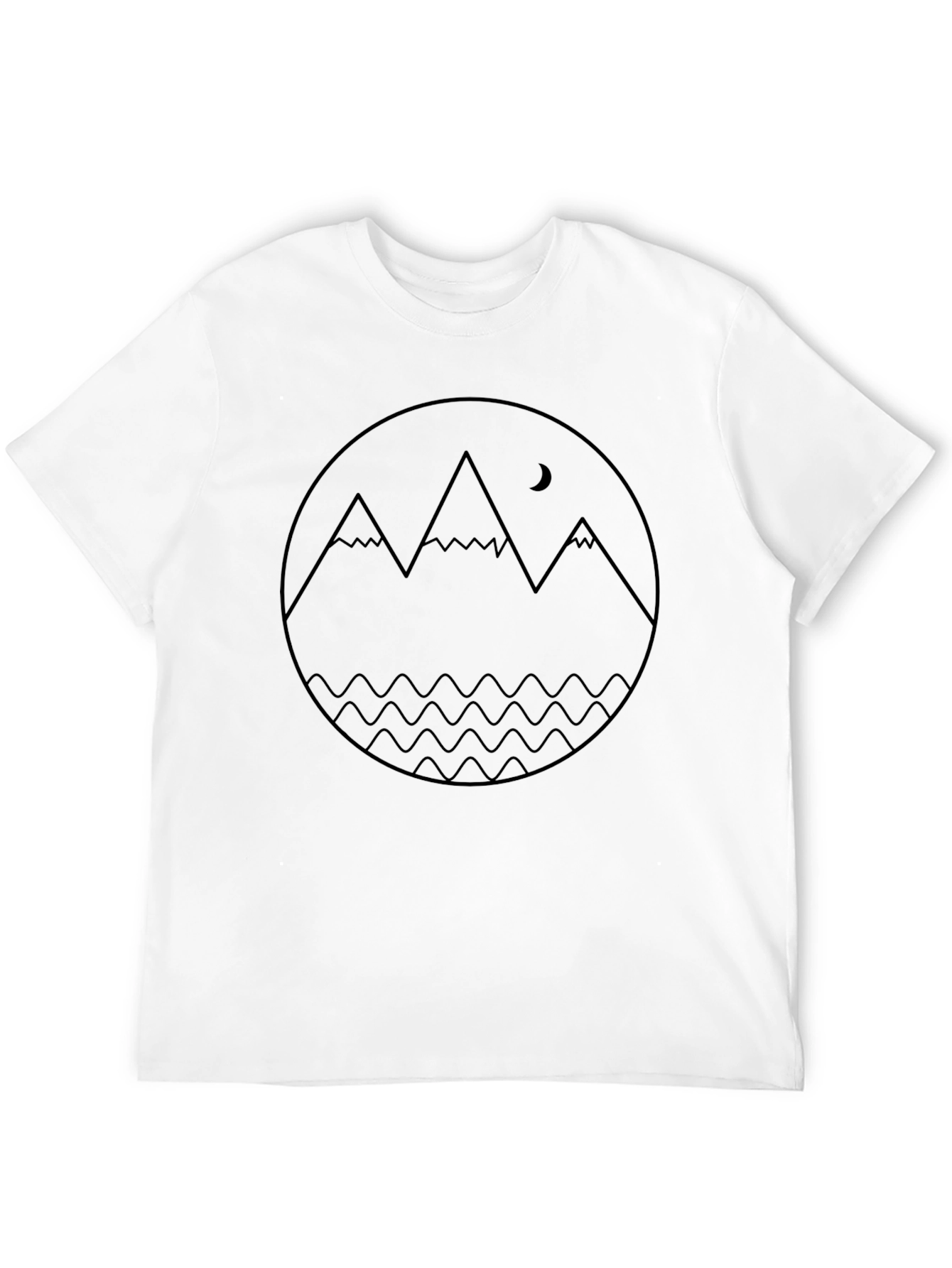 Mountain & Moon Graphic Black T-Shirt