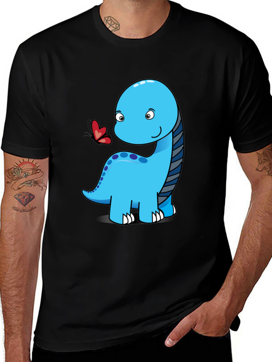 Cute Dinosaur Graphic Tee - Black Short Sleeve Shirt