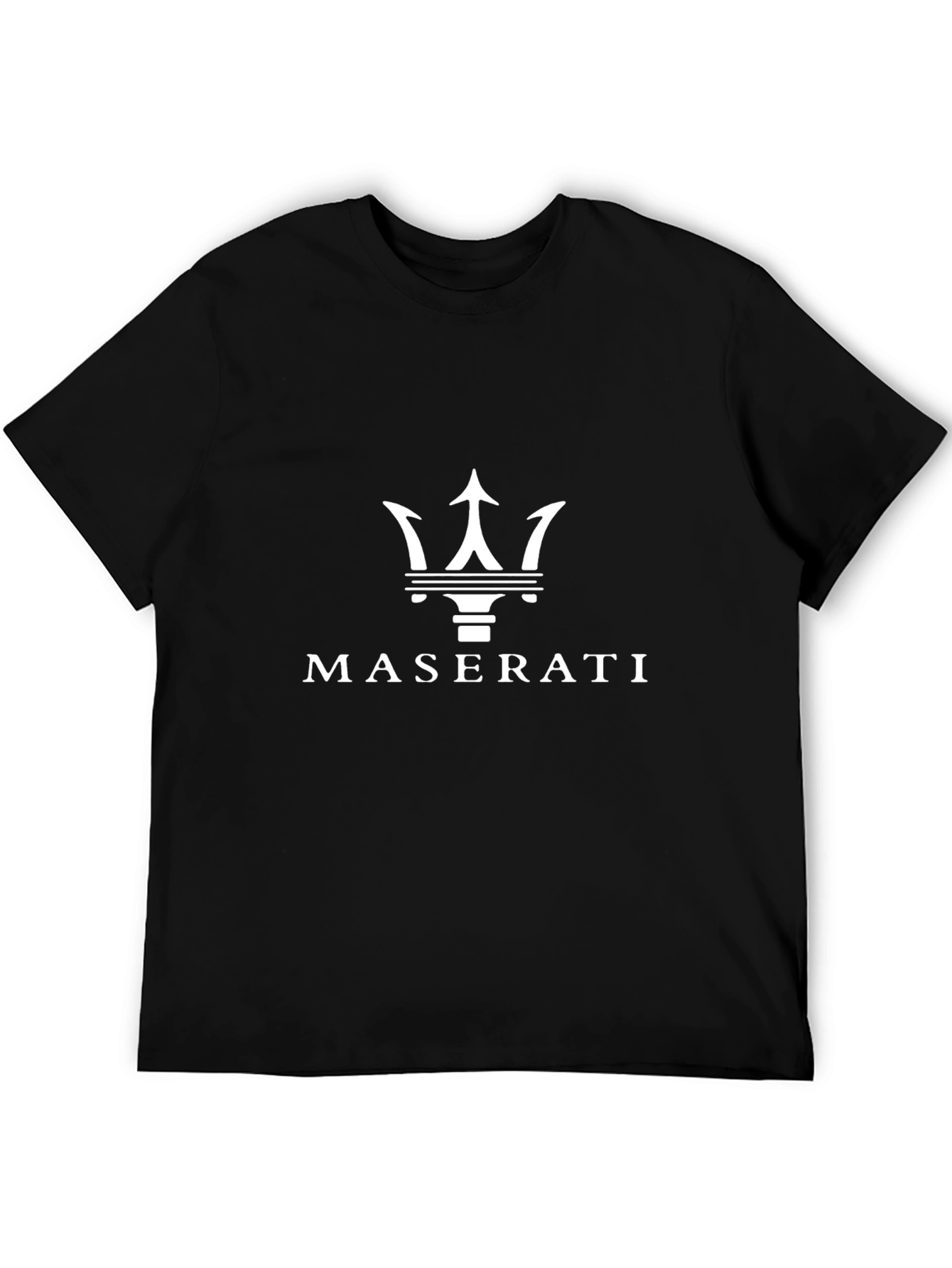 Maserati Logo Black T-Shirt - Stylish Graphic Tee