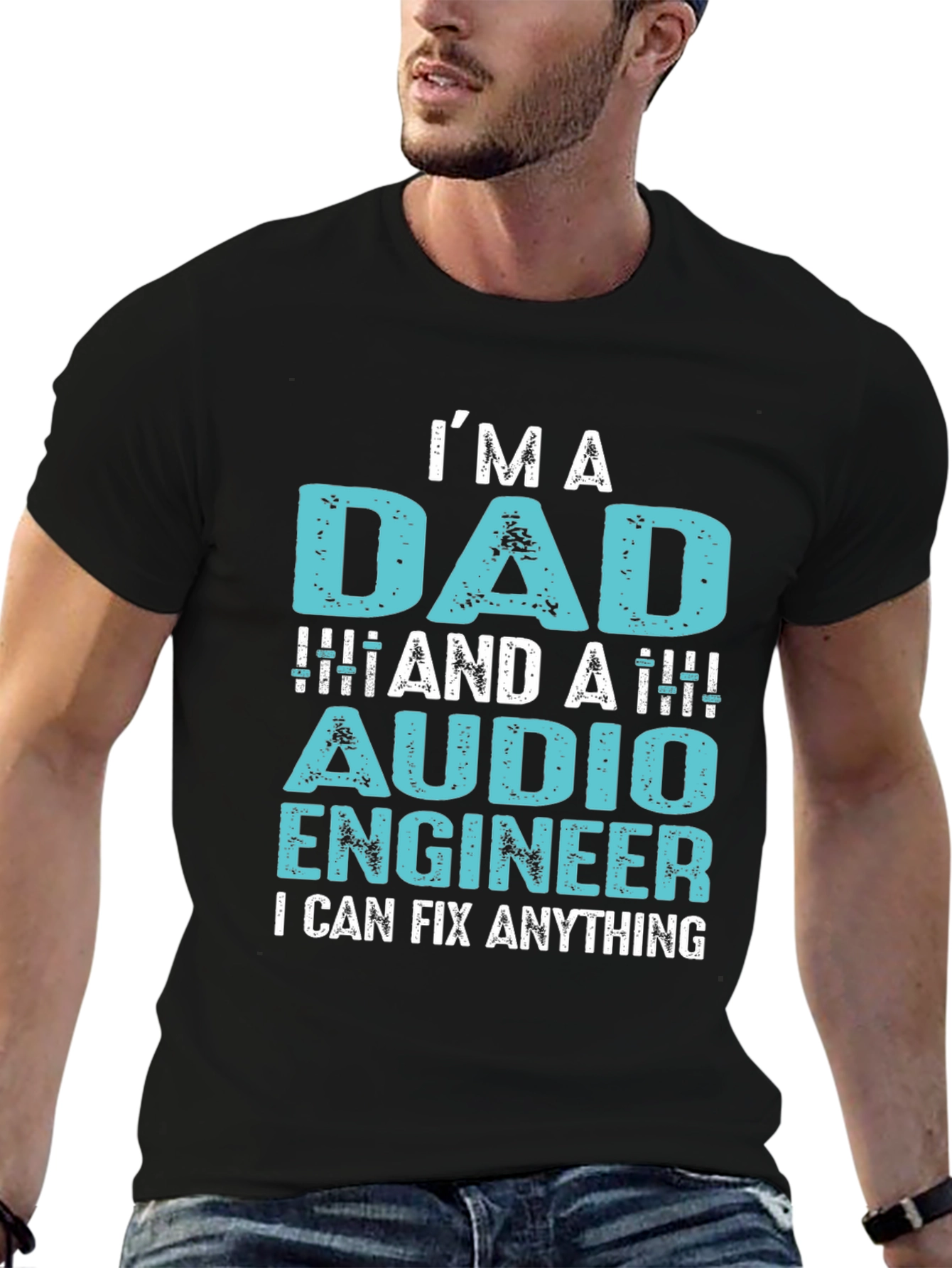 Im A Dad & Audio Engineer Mens Graphic Tee