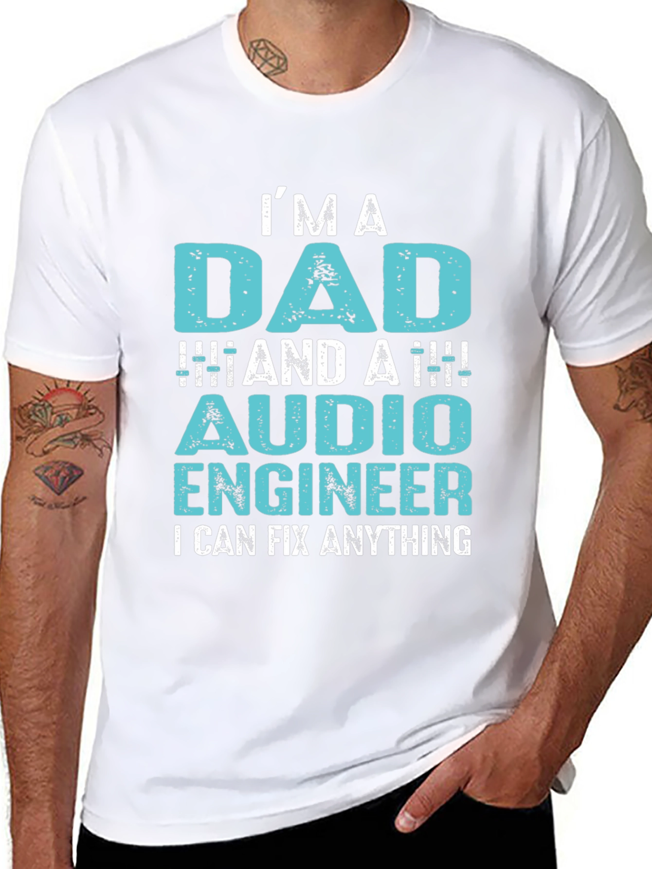 Im A Dad & Audio Engineer Mens Graphic Tee
