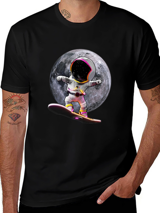 Astronaut Moon Surfing Graphic Tee