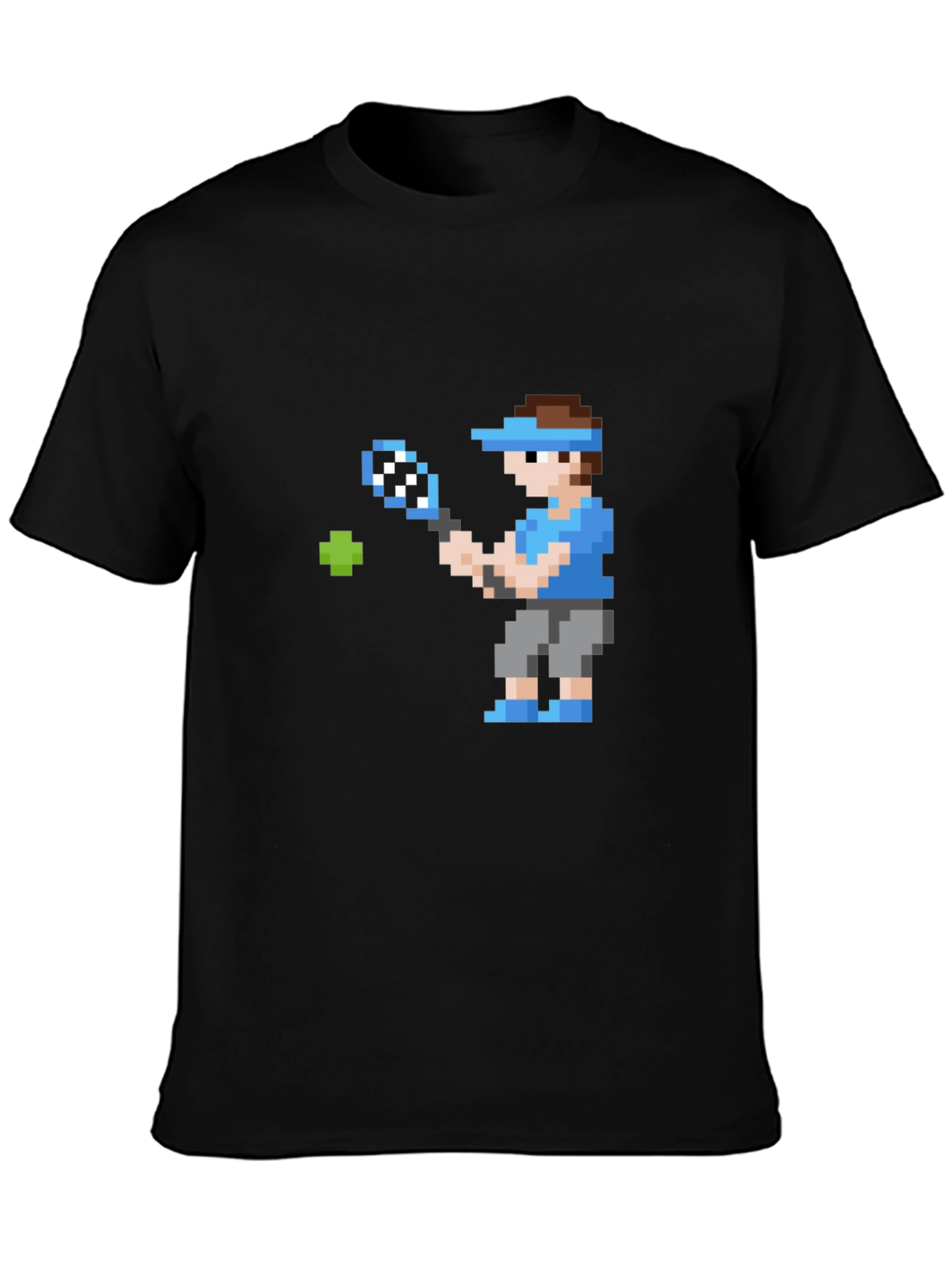 Pixel Tennis Player Graphic T-Shirt - Retro Gaming Style