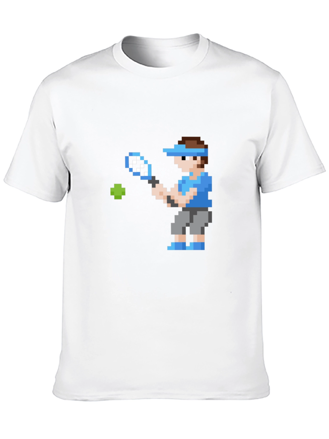 Pixel Tennis Player Graphic T-Shirt - Retro Gaming Style