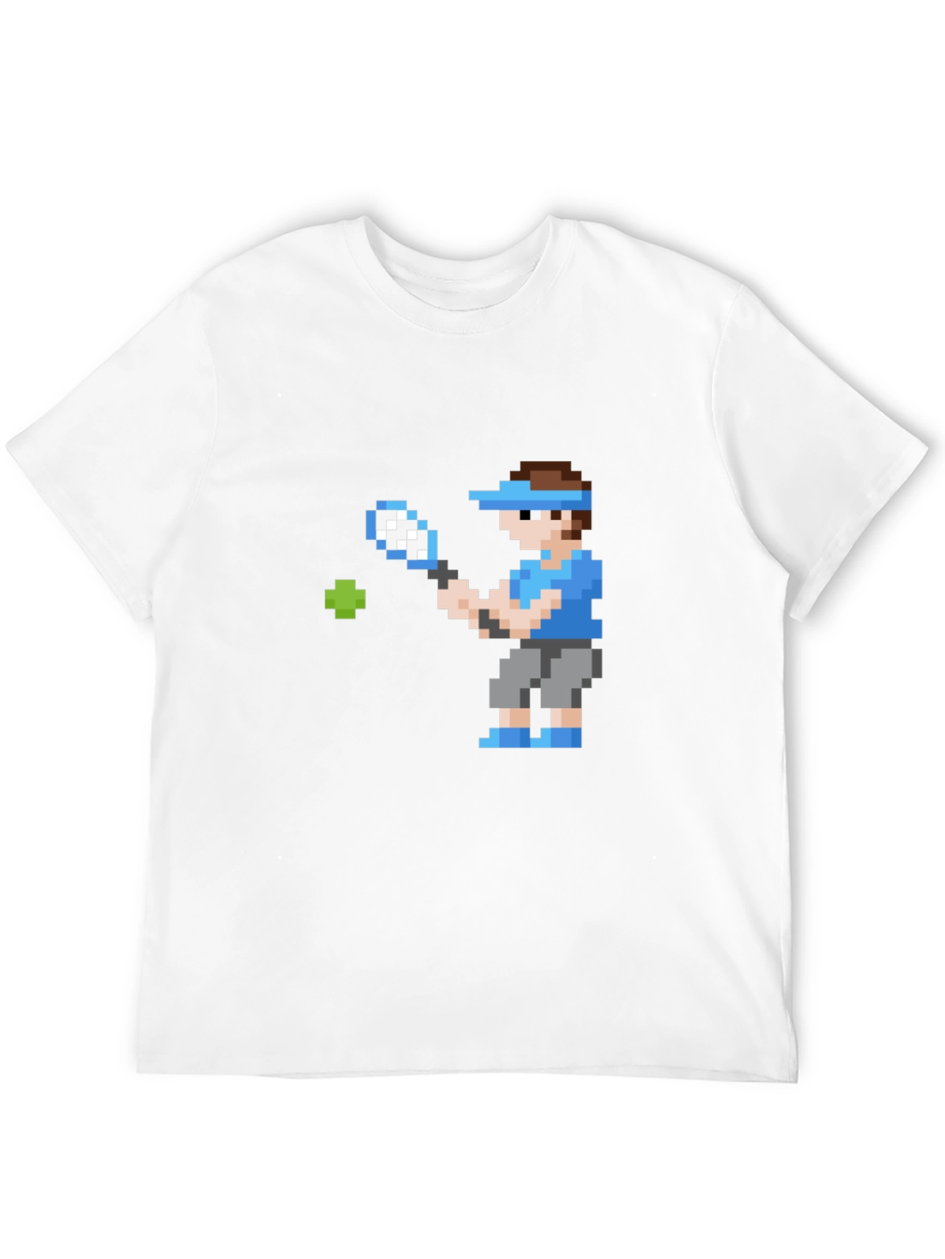 Pixel Tennis Player Graphic T-Shirt - Retro Gaming Style