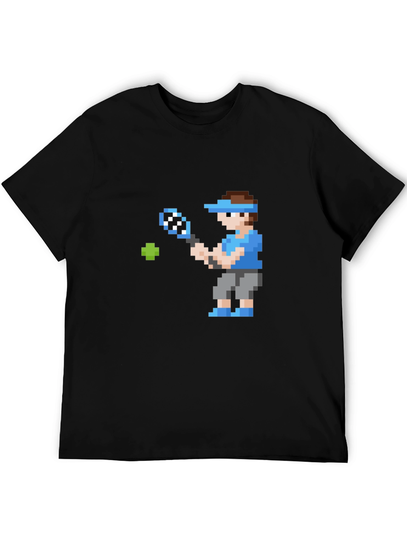 Pixel Tennis Player Graphic T-Shirt - Retro Gaming Style