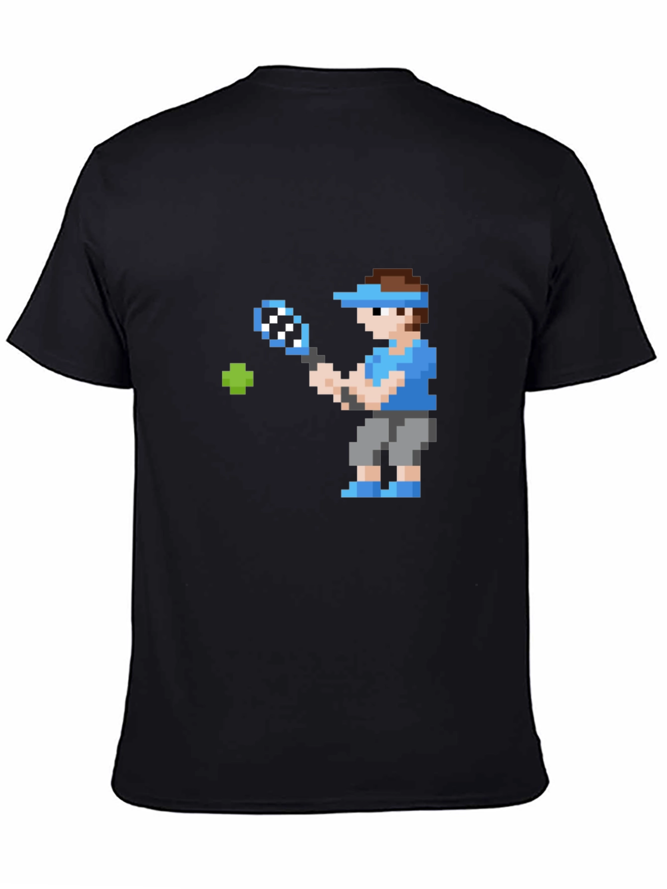 Pixel Tennis Player Graphic T-Shirt - Retro Gaming Style