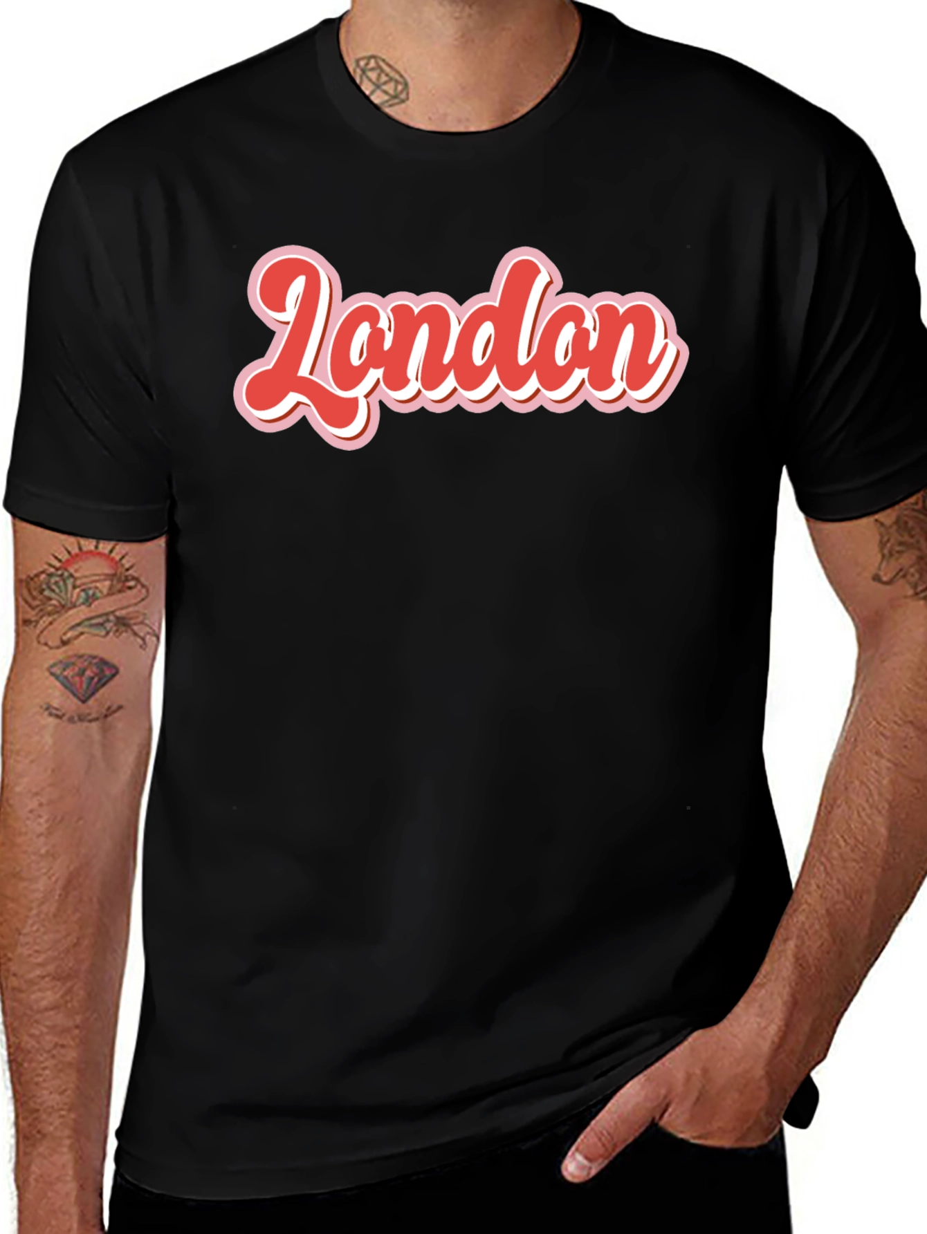 Retro London T-Shirt - Bold Red & White Graphic